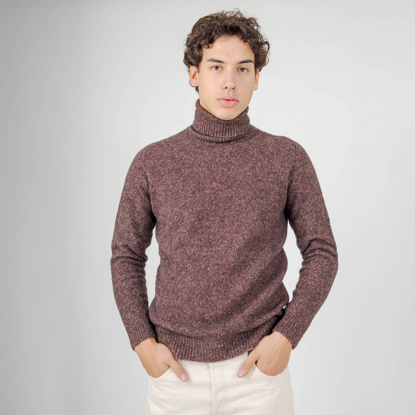 Roberto Collina Maglia Dolcevita Swg Bordeaux Uomo - 6