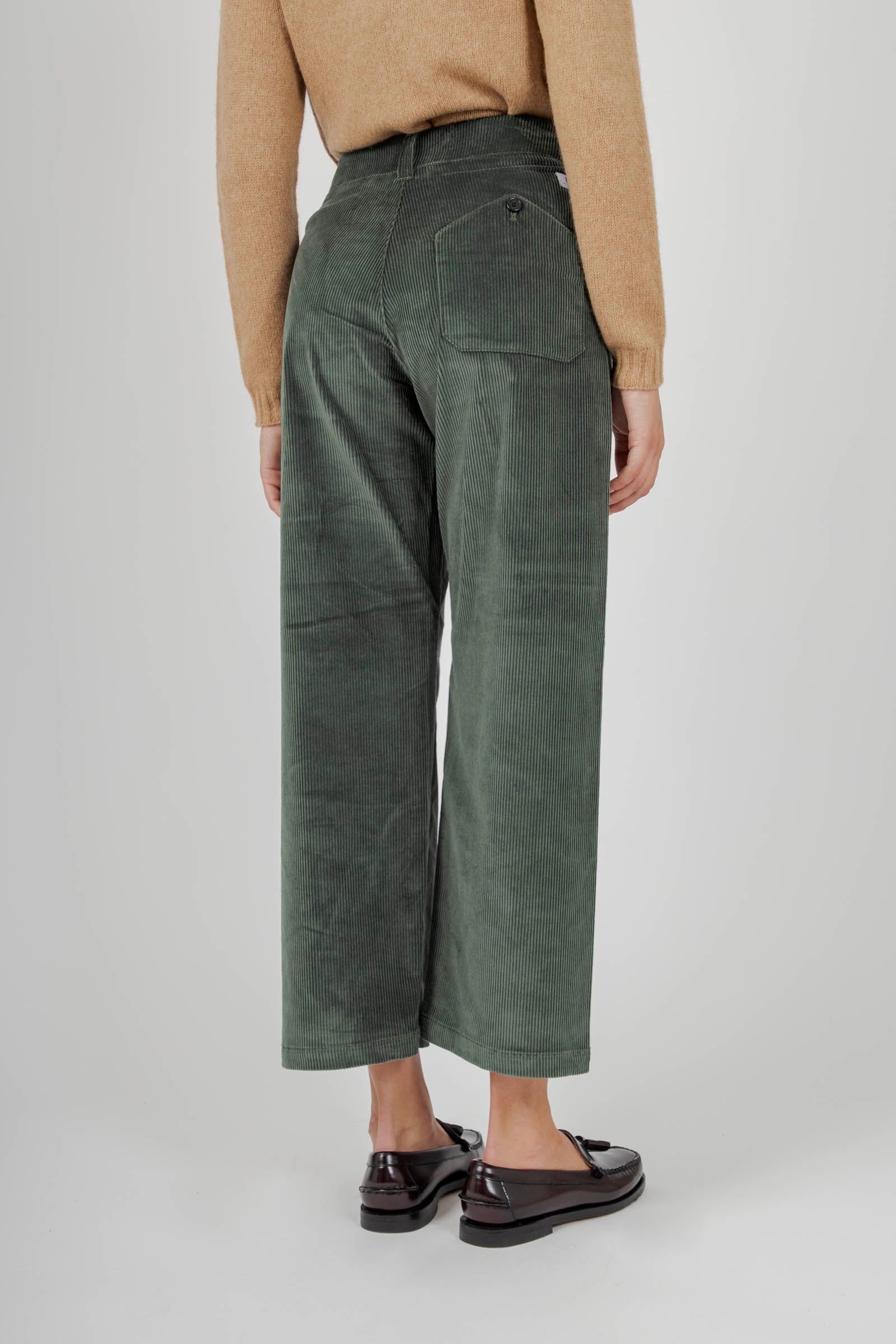 Department Five Pantalone Due Velluto Verde Donna - 3