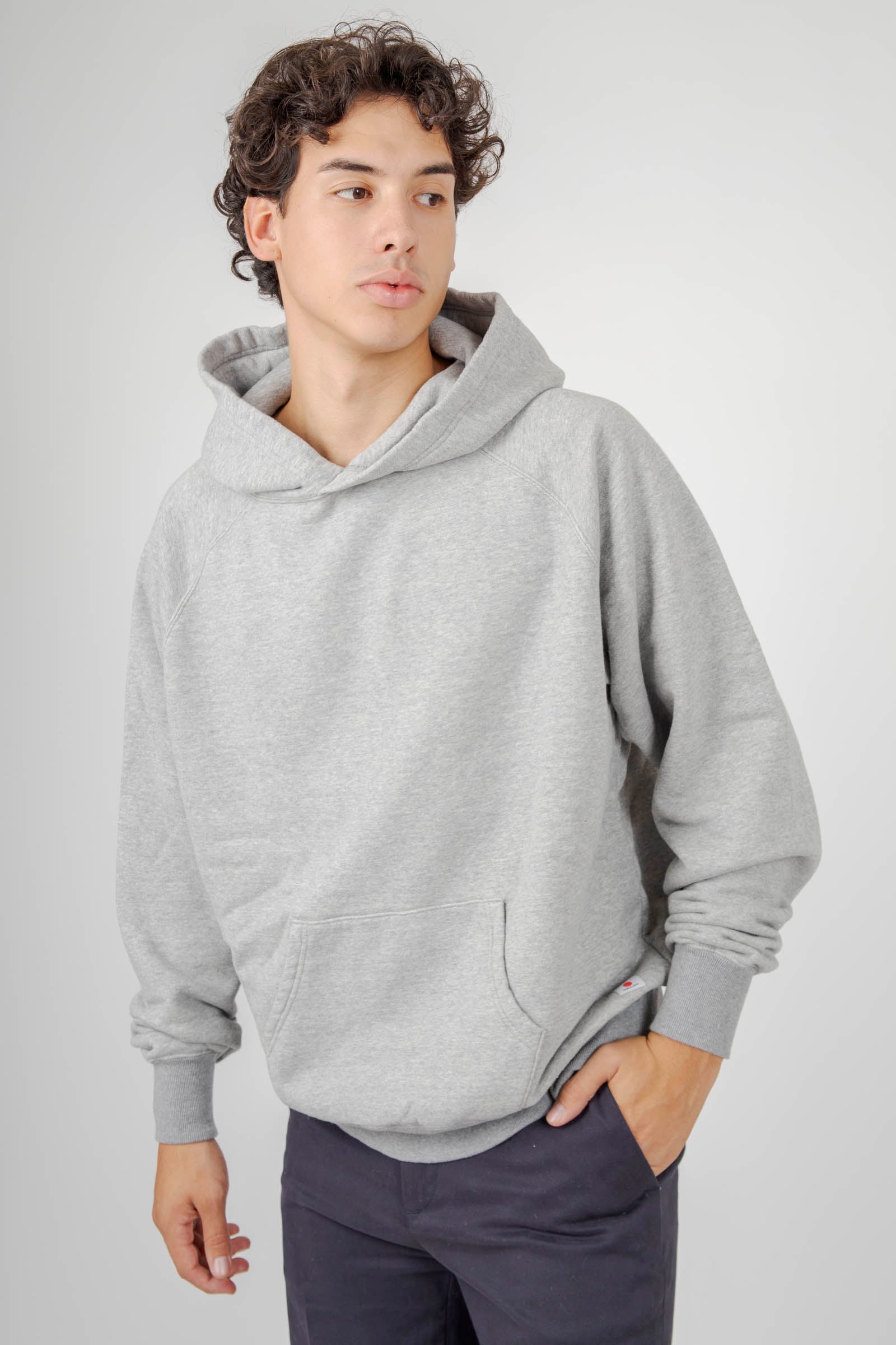 Edwin Felpa Raglan Hood Japan Grigio Uomo - 3