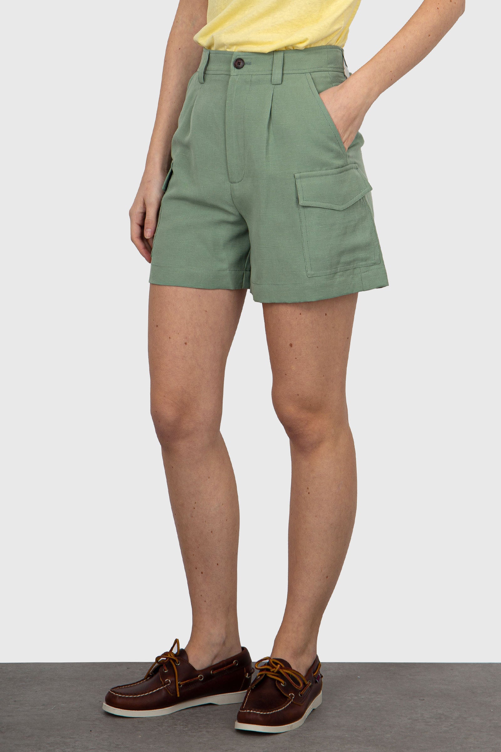 Woolrich Mint Green Linen/Viscose Shorts - 1