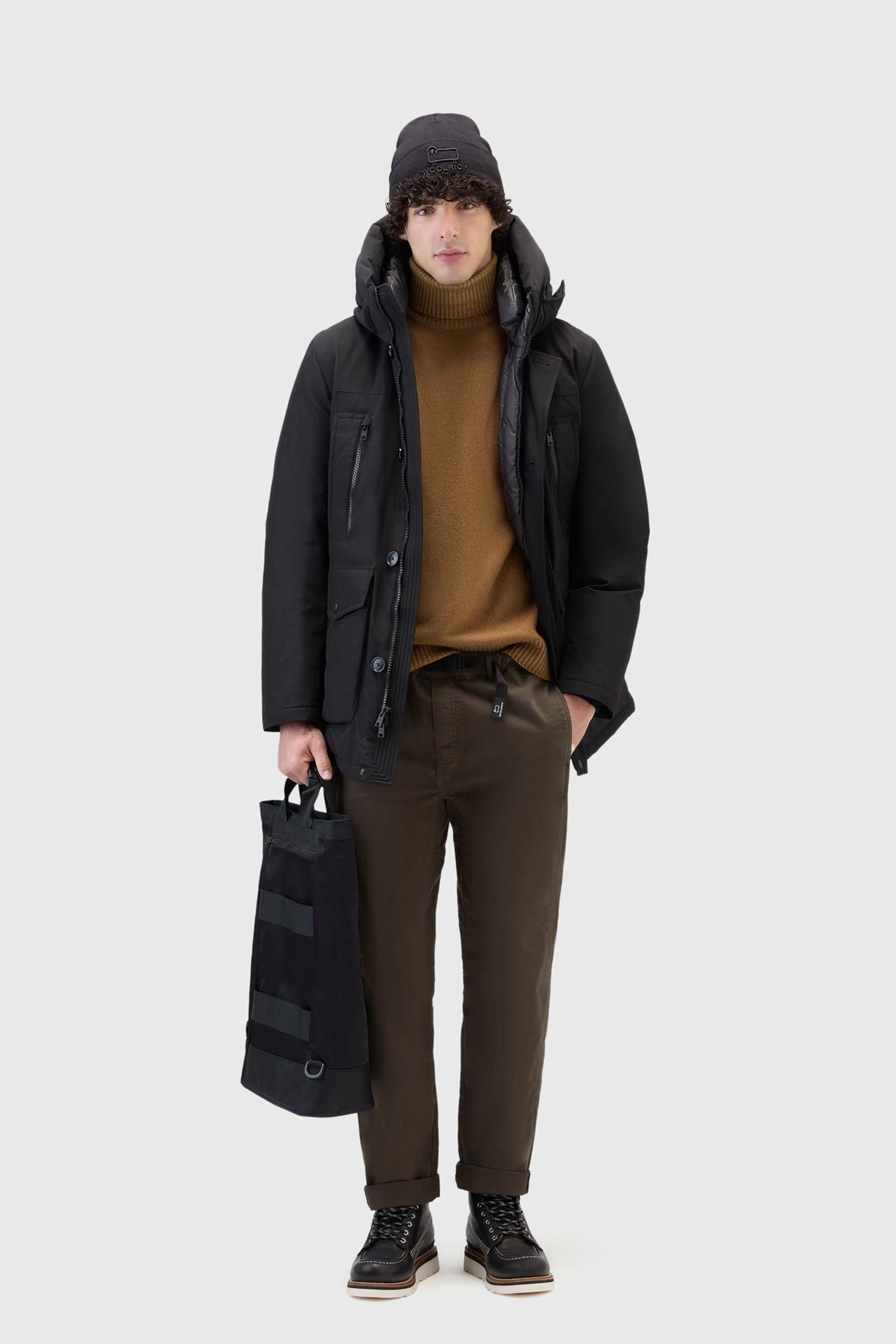 Woolrich Arctic Parka Evolution In Ramar Cloth Nero Uomo - 4