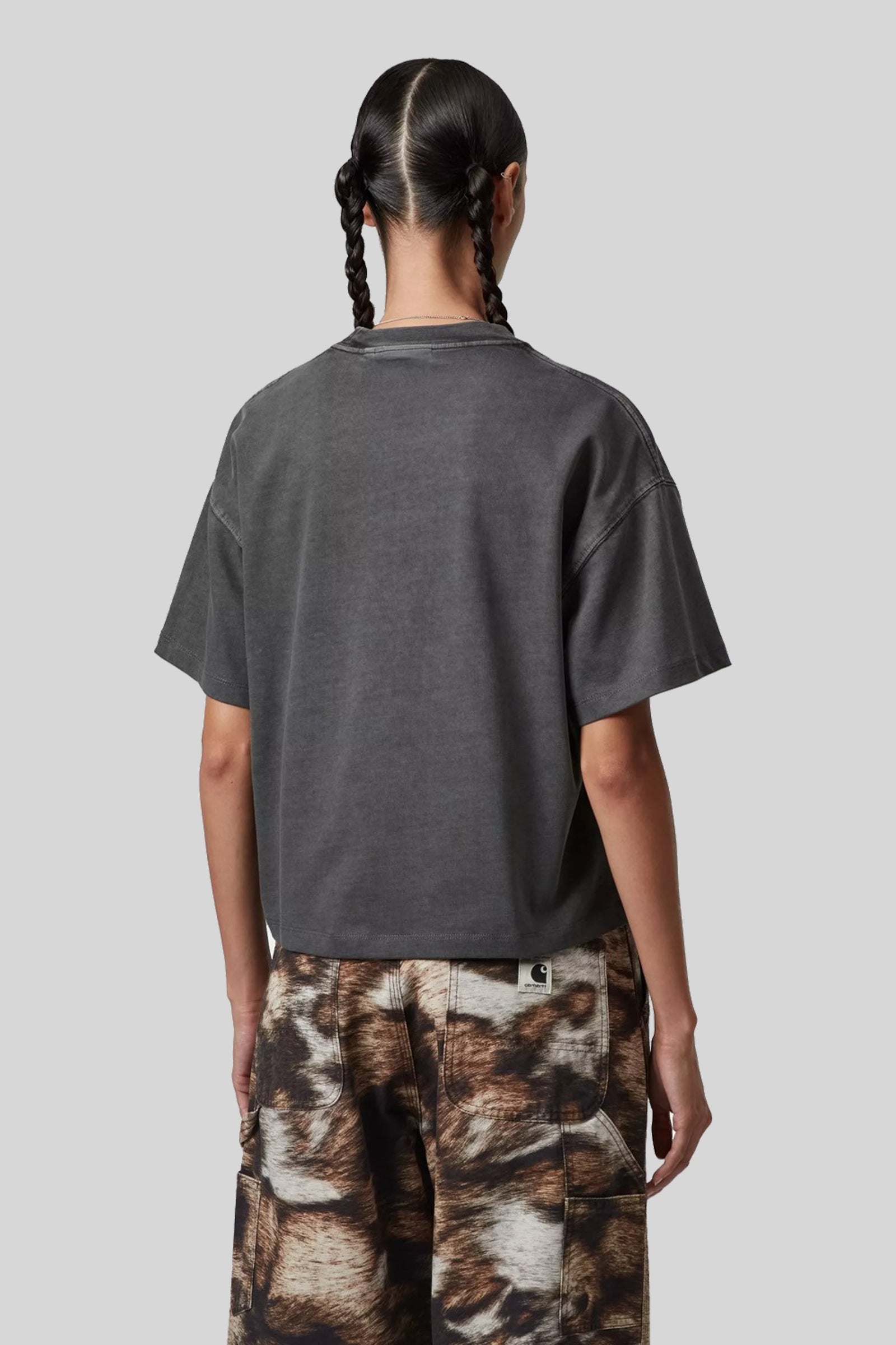 Carhartt Wip T-shirt W' S/s Benton Antracite Donna - 2