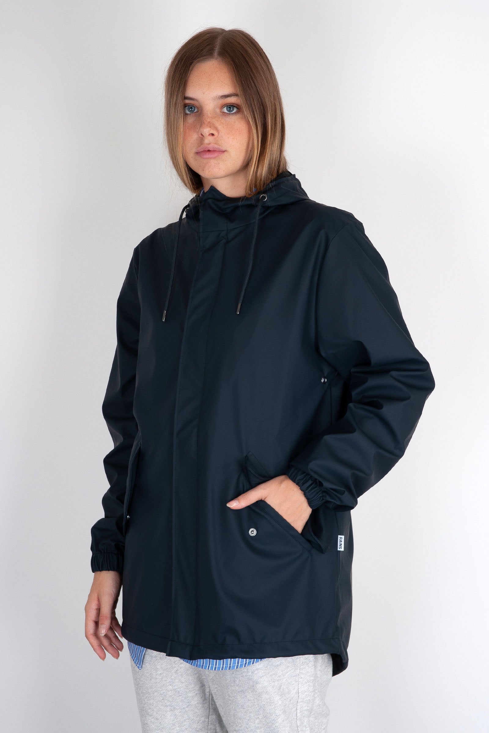 Rains Fishtail Jacket Blu Navy Donna - 3