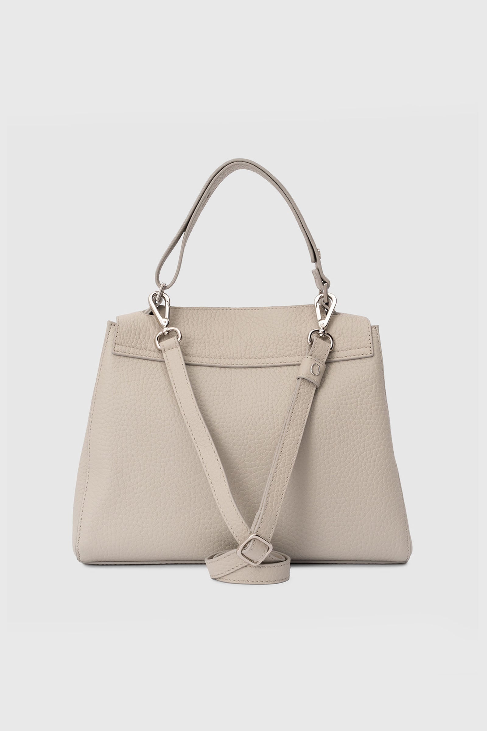 Orciani Borsa Media Sveva In Pelle Soft Grigio Chiaro Donna - 3