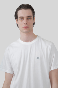 C.p. Company T-shirt 30/1 Jersey Logo Patch Bianco Off Uomo c.p. company