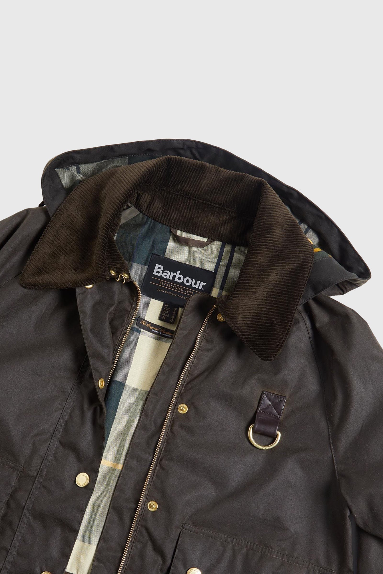 Barbour Giubbotto Reighton Spey Wax Verde Oliva Donna - 9