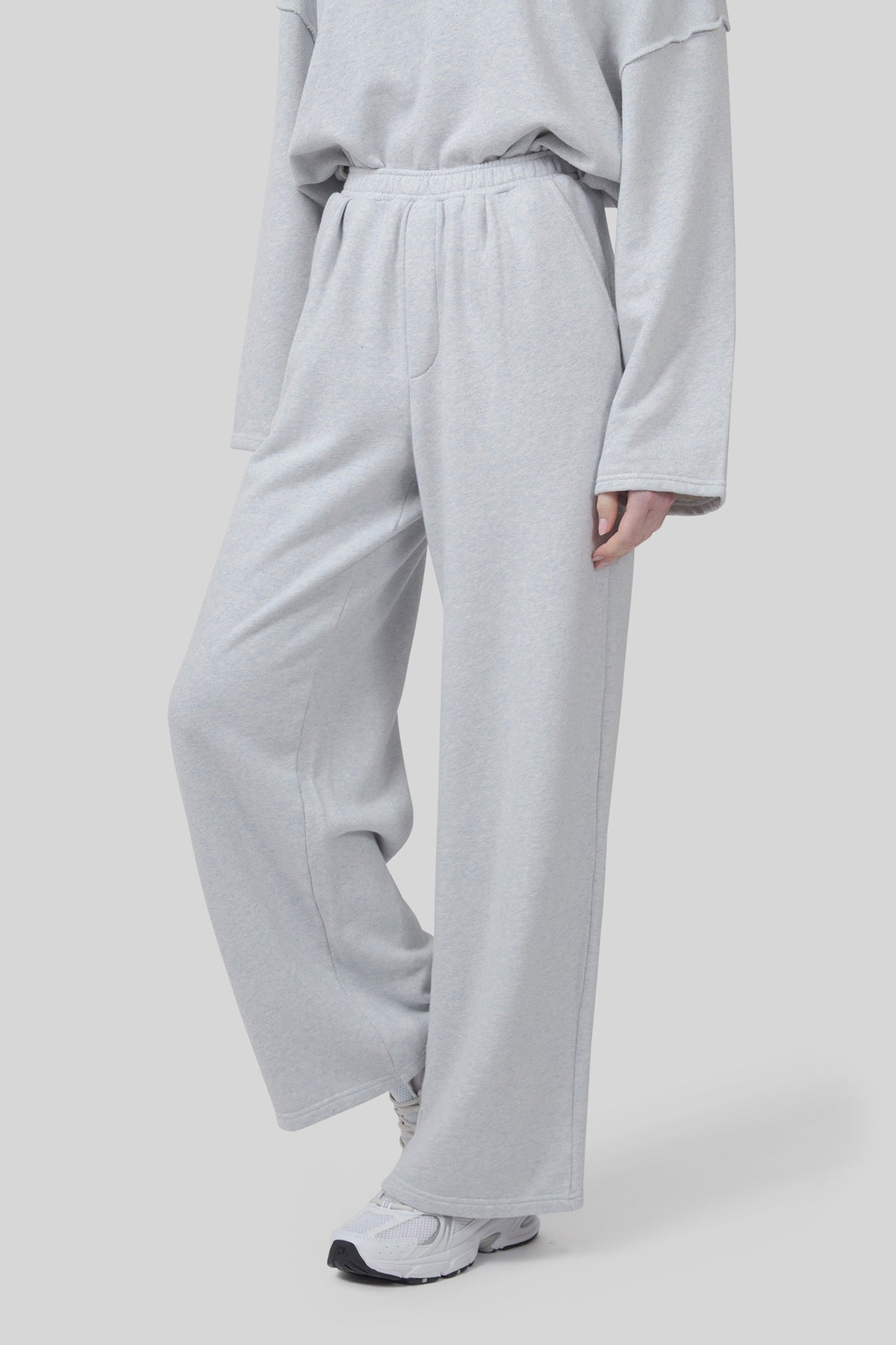 Jogger Pantaloni Donna – Fiori Tenui Grigio Chiaro – Vita Elastica – Taglie 36-44 - Foto 3