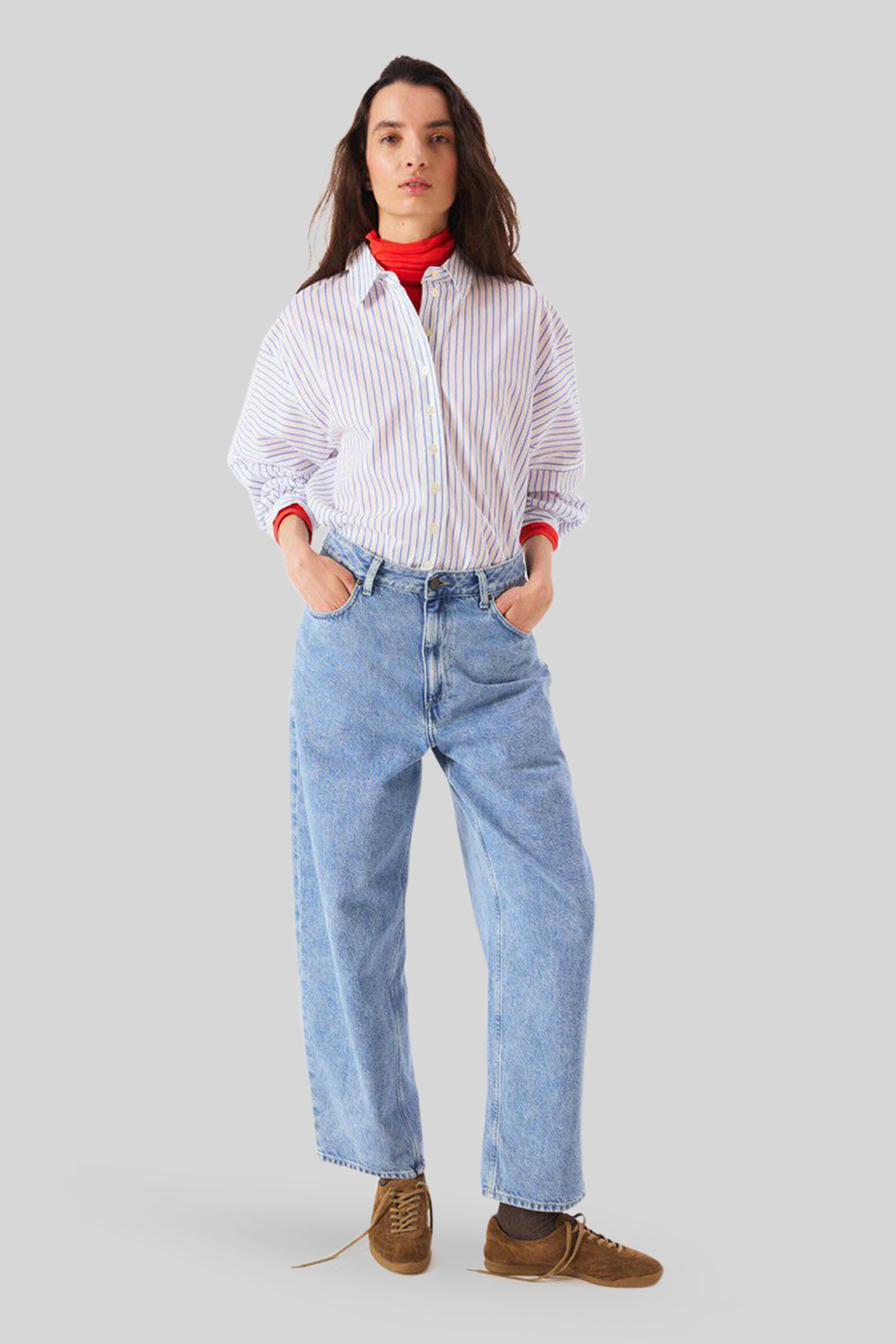 American Vintage Camicia Nurway Bianco/azzurro Donna - 2
