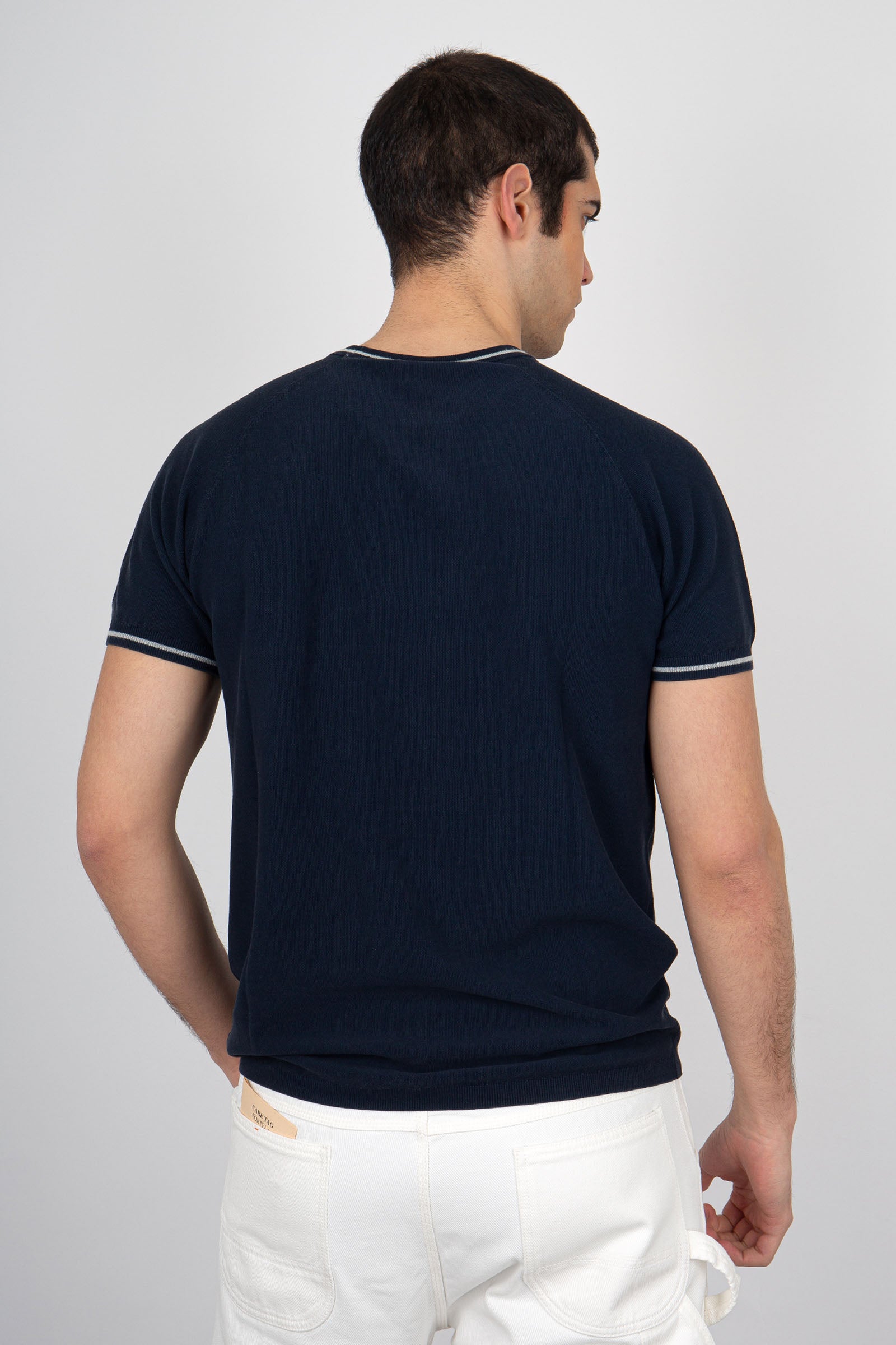 Aspesi T-Shirt Maglia di Cotone Blu - 4