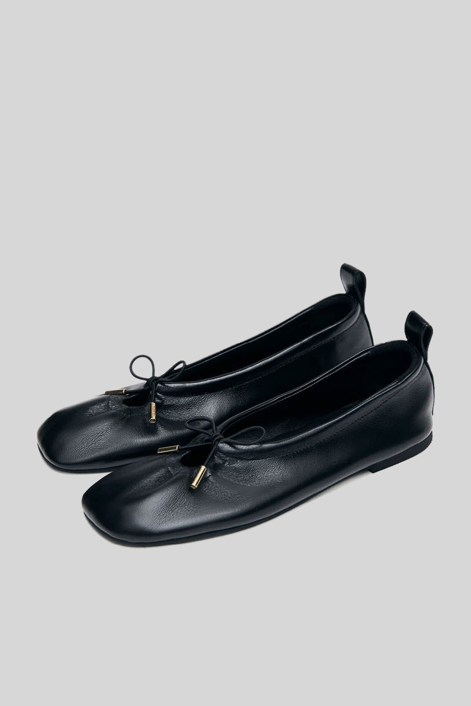 Alohas Rosalind Black Leather Ballet Flats Nero Donna - 3