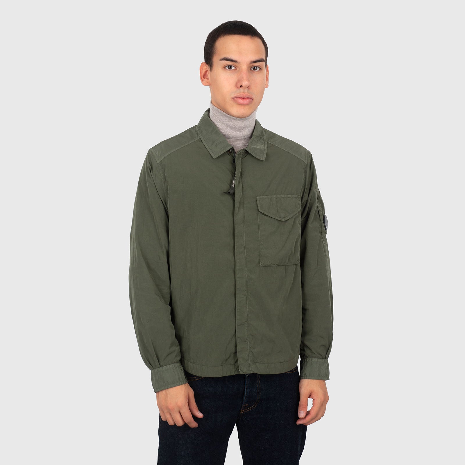 C.p. Company Overshirt Chrome-r Lens Verde Militare Uomo - 10