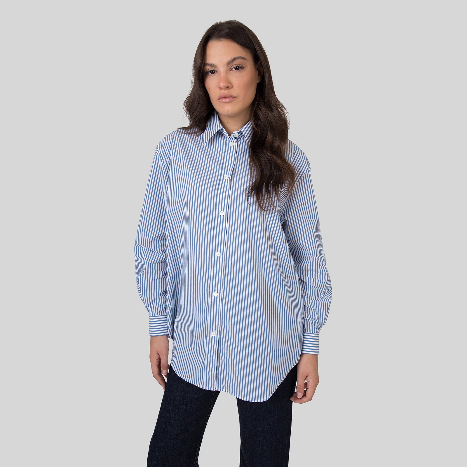 Department Five Camicia Over Hangar In Popeline Blu Donna - 8