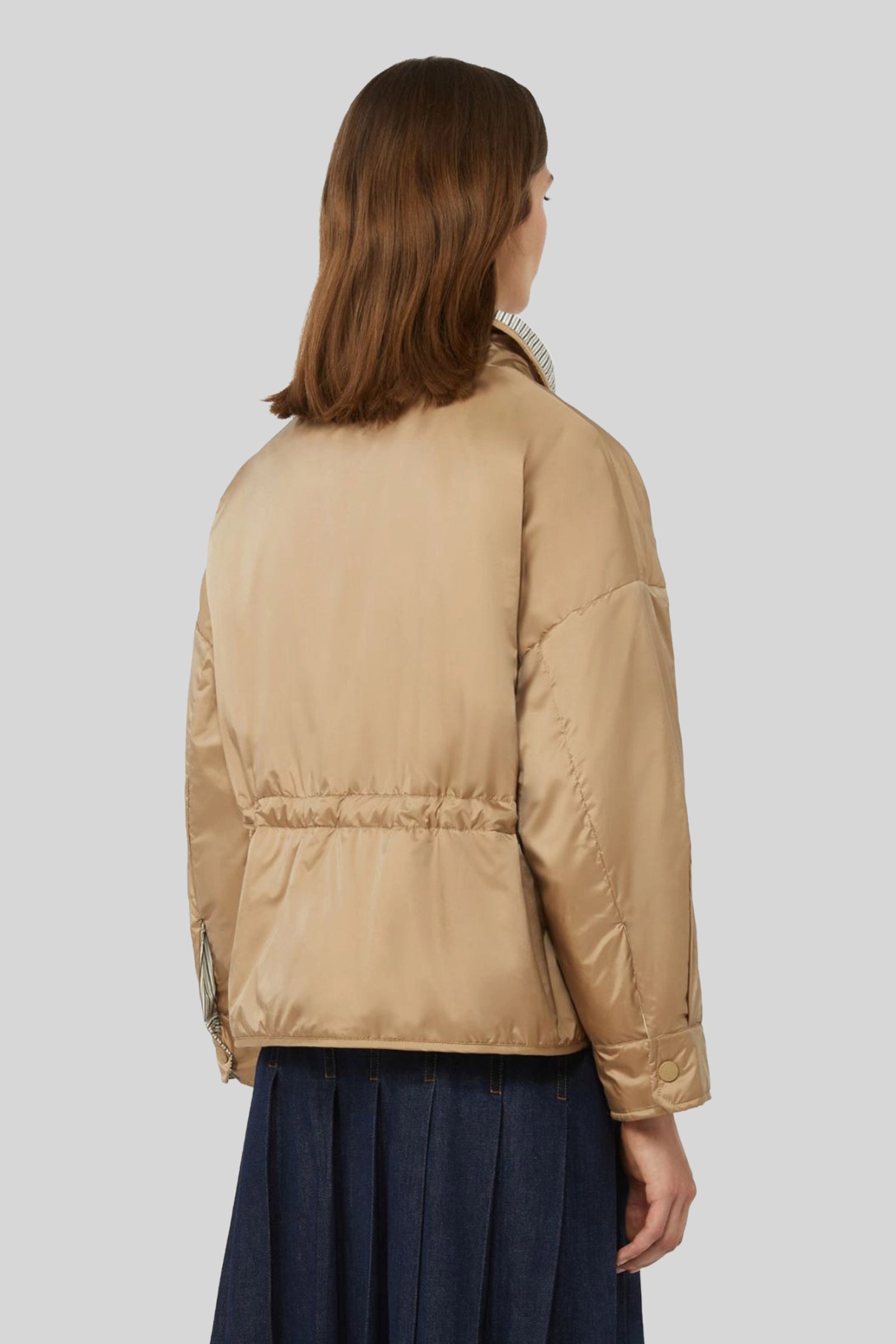 Max Mara Weekend Giacca Imbottita Reversibile In Tela Antigoccia Smalto Nocciola Donna - 3