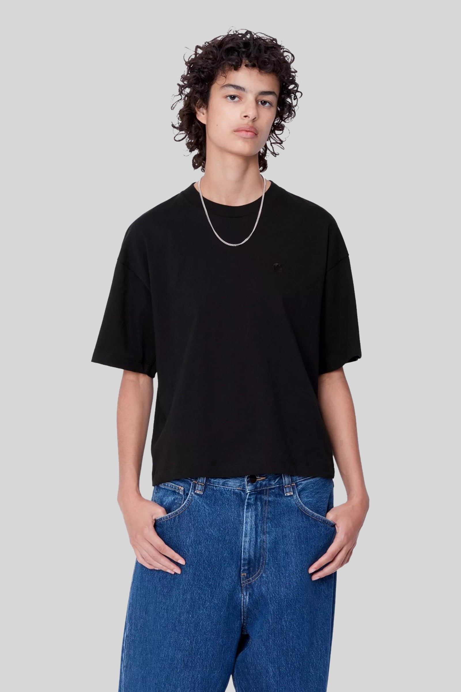 Carhartt Wip W' S/s Chester T-shirt Organic Cotton Nero Donna - 1