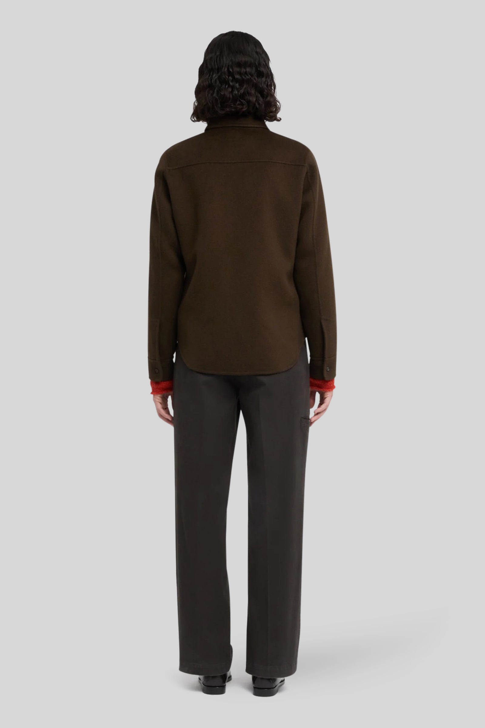 Aspesi Camicia In Double Di Lana Effetto Beaver Marrone Donna - 3