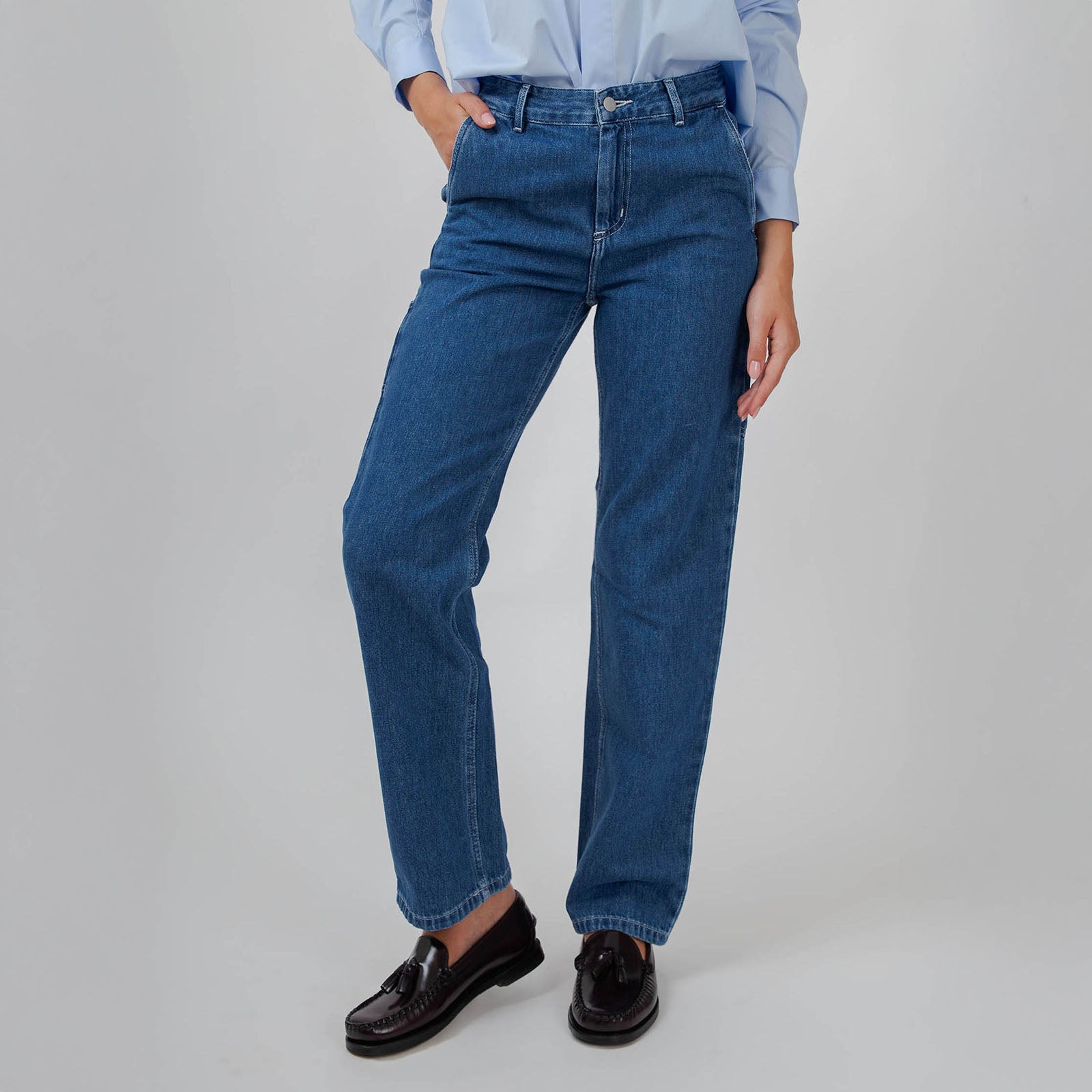 Carhartt Wip W' Pierce Pant Straight Blu Medio Donna - 7