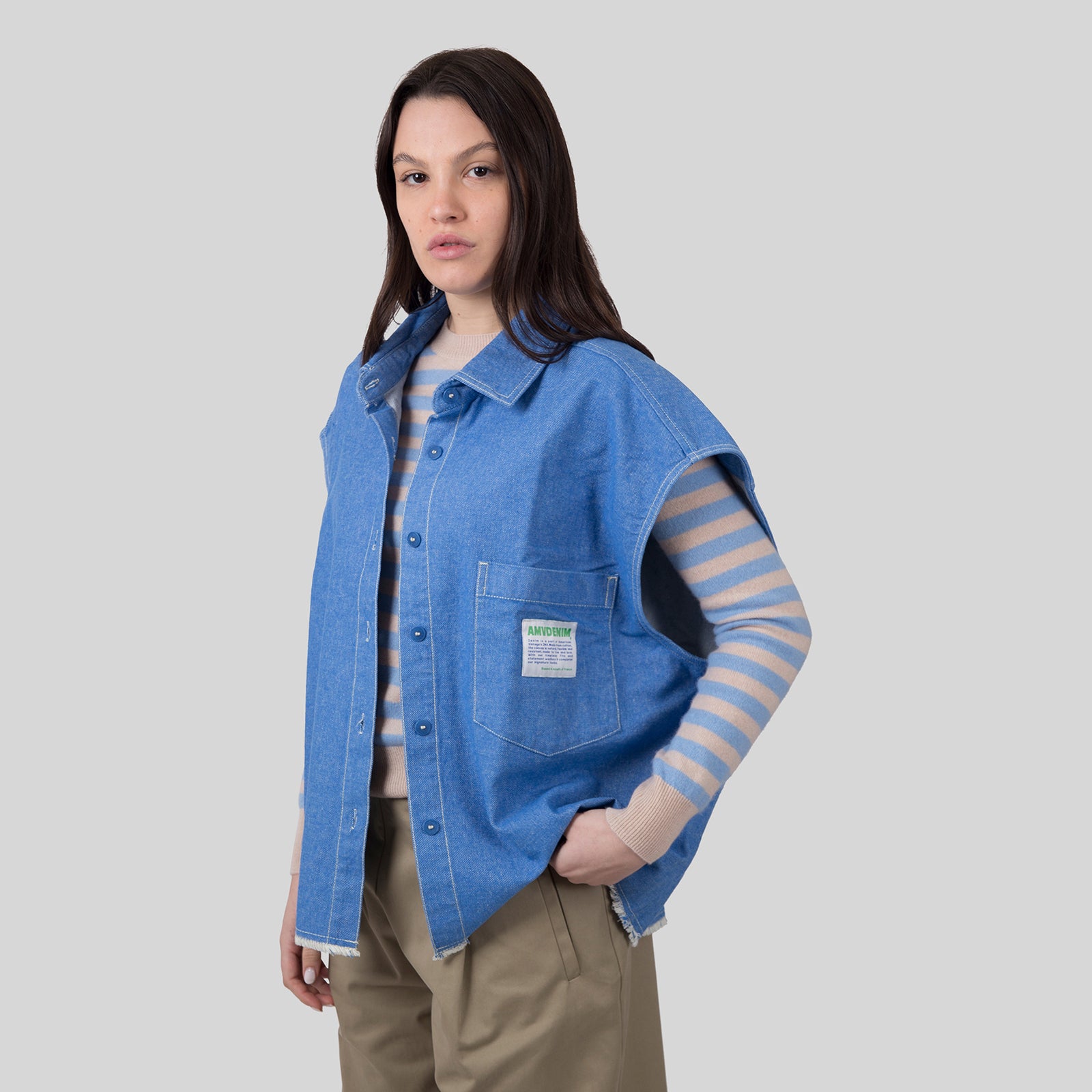 American Vintage Camicia Pusway Blu Chiaro Donna - 7