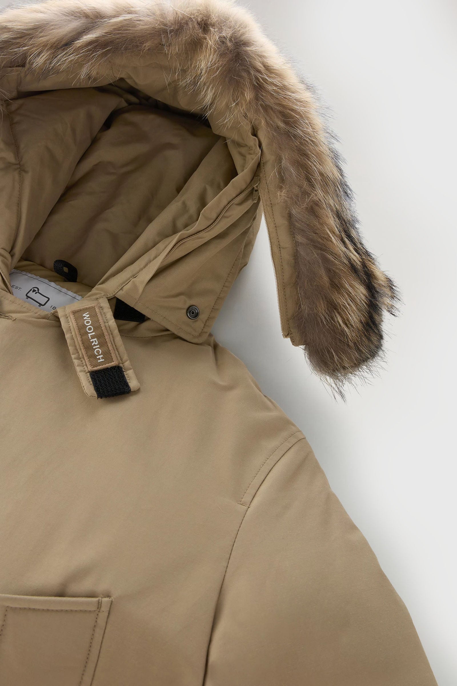 Woolrich Arctic Parka In Ramar Cloth Con Pelliccia Removibile Beige Uomo - 6