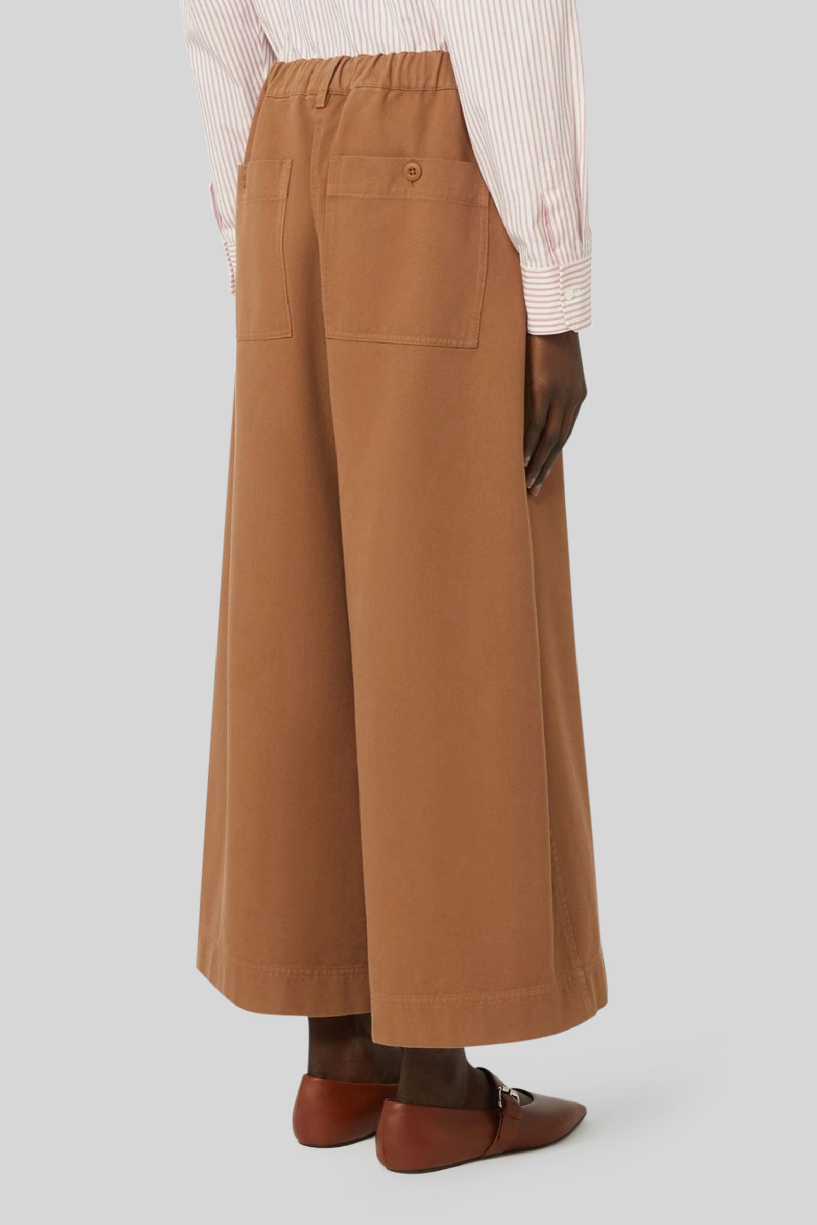Max Mara Weekend Pantalone Ariete In Drill Di Cotone Cuoio Donna - 3