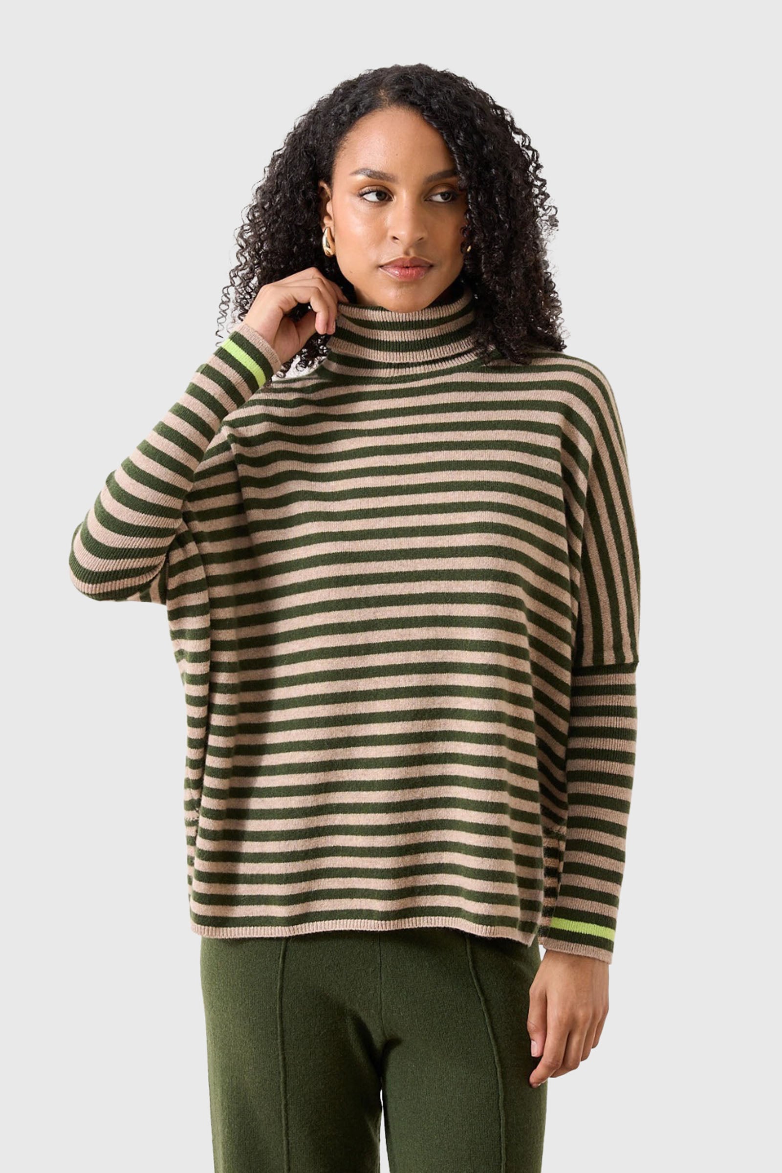 Absolut Cashmere Maglia Joanna Verde/beige Donna - 1