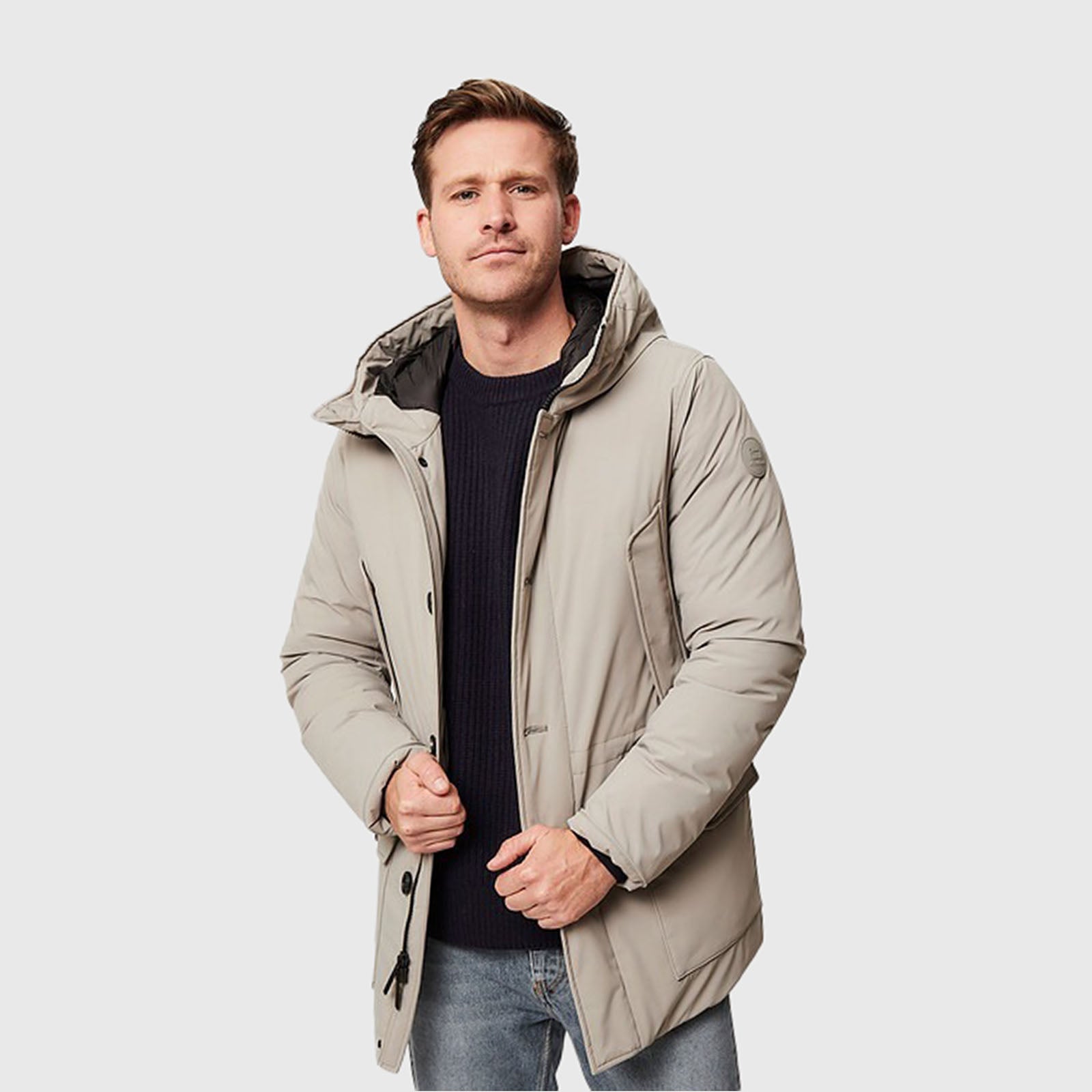 Woolrich Arctic Stretch Down Parka Grigio Chiaro Uomo - 4