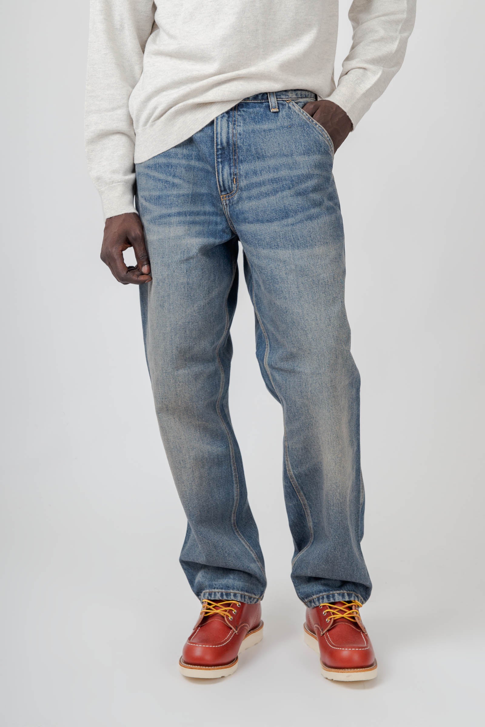 Carhartt Wip Jeans Single Knee Blu Medio Uomo - 1