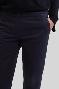 Aspesi Pantalone In Twill Di Cotone Stretch Blu Navy Donna aspesi