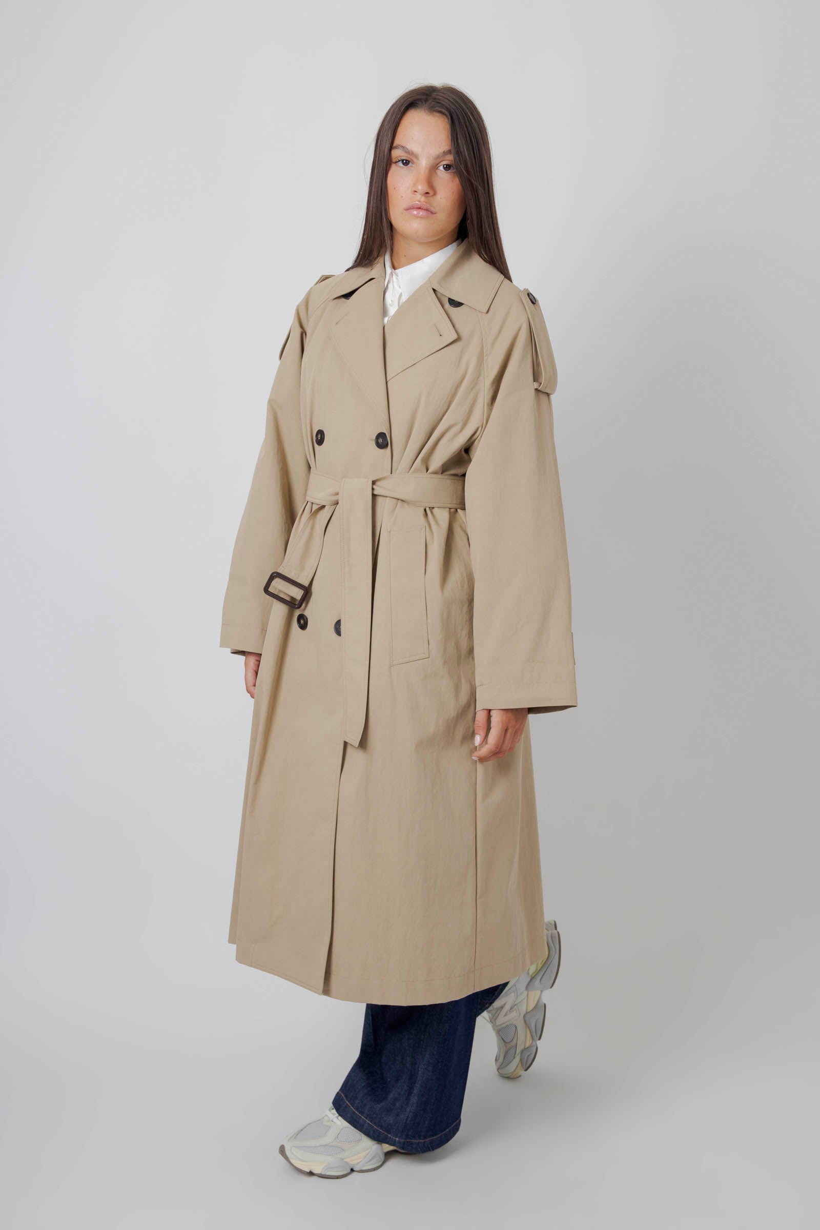 Max Mara Weekend Trench In Gabardina Ghia Beige Donna - 3