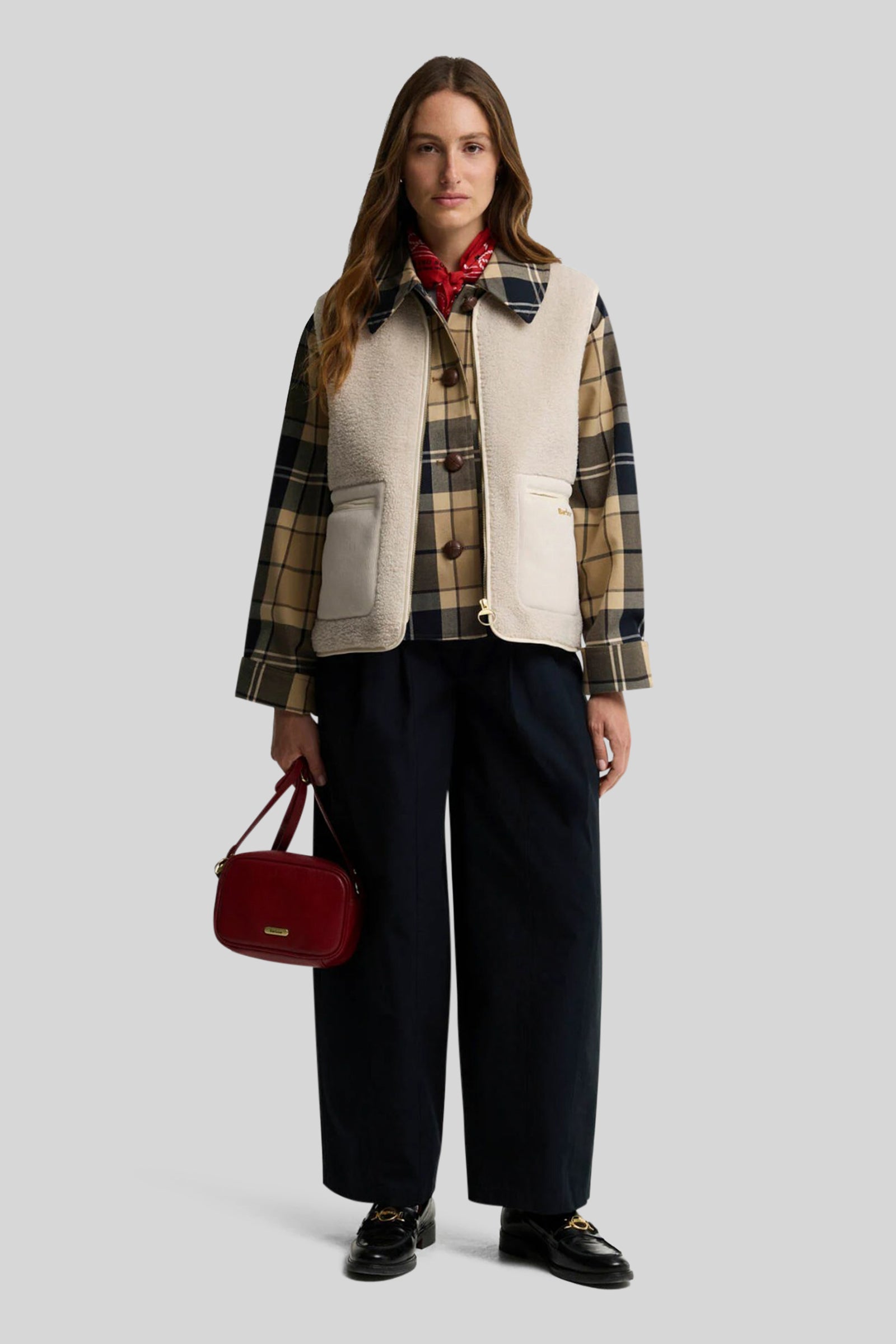 Barbour Gilet Bainford In Pile Teddy Ecru Donna - 4