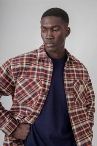 Carhartt Wip Cronyn Shirt Jac Check Beige/bordeaux Uomo carhartt wip