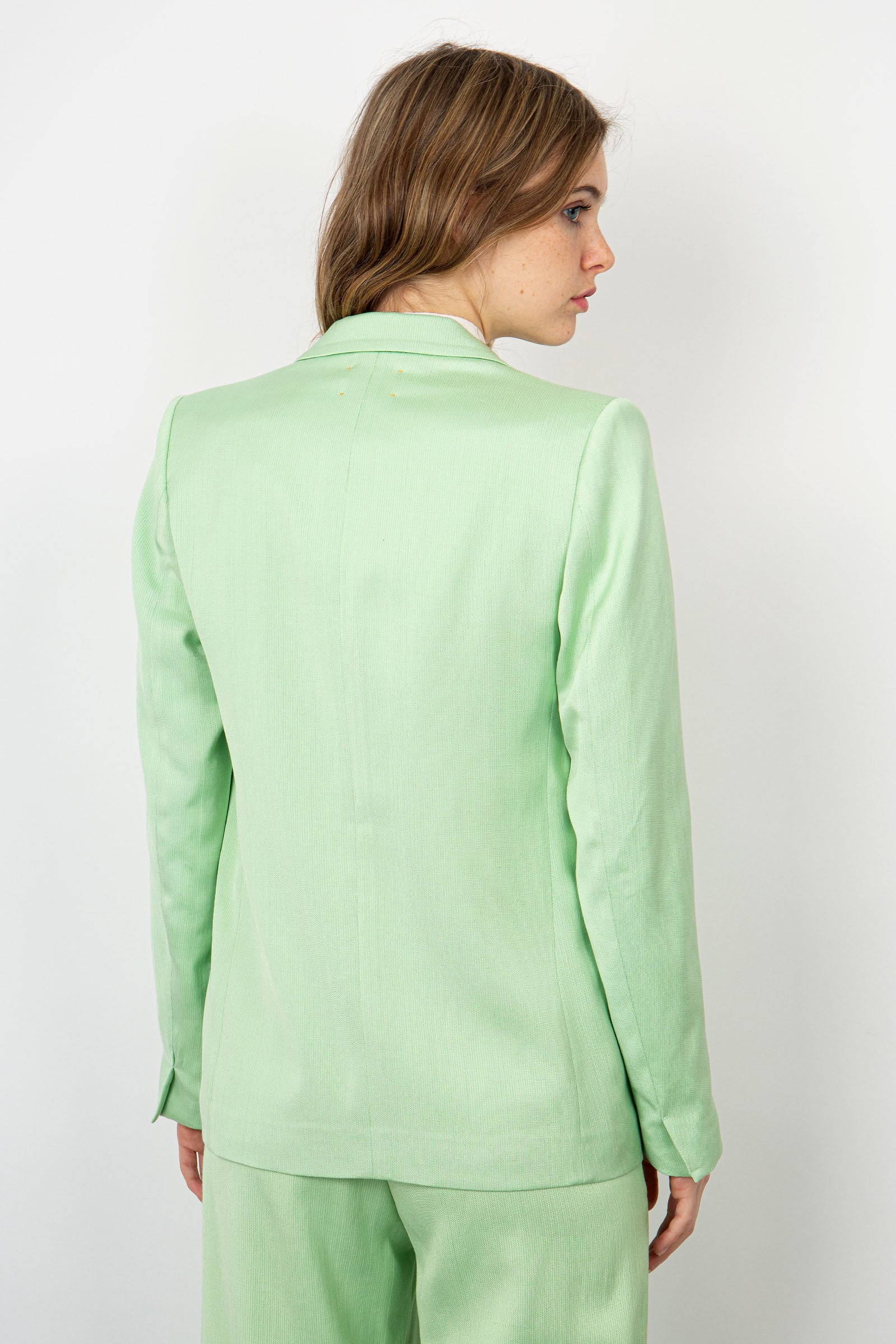 Forte Forte Blazer in Flamed Texture Viscose and Cotton - Ice Green - 4