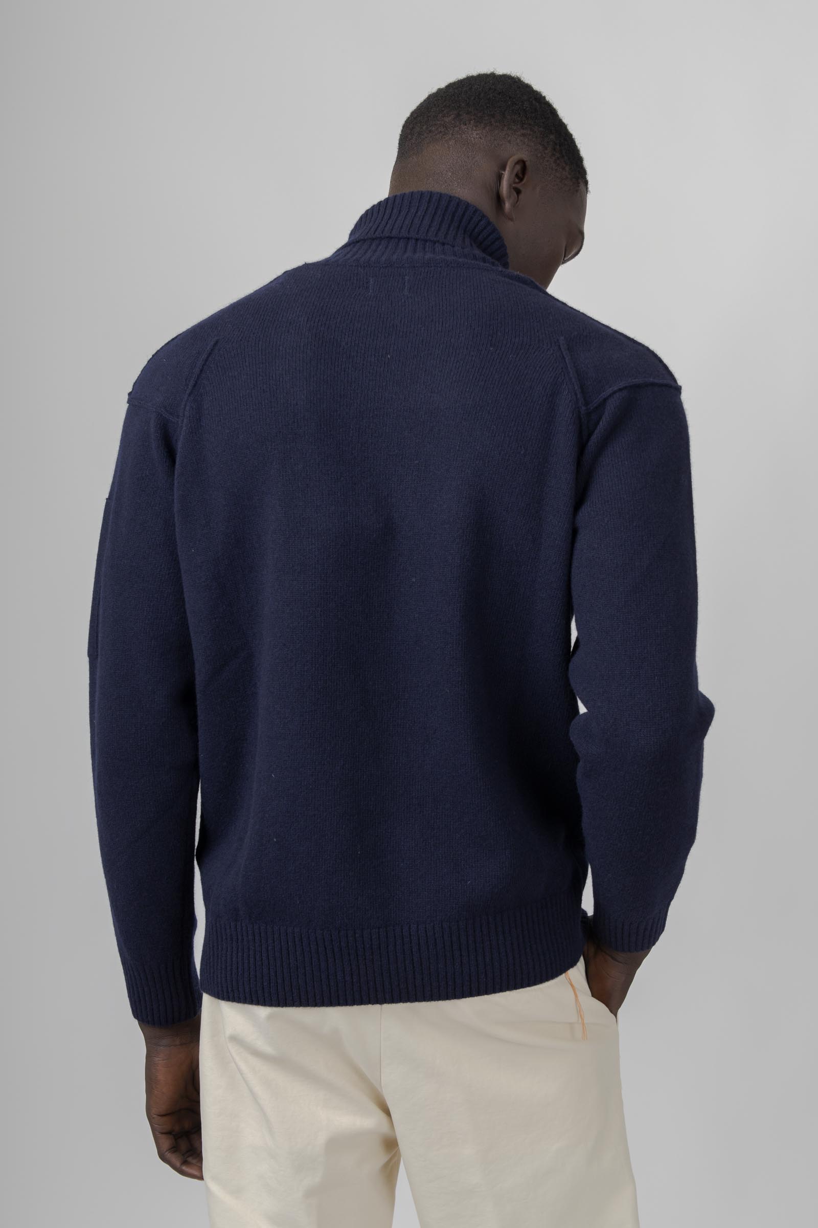 C.p. Company Maglia Lambswool Grs Turtleneck Blu Scuro Uomo - 4
