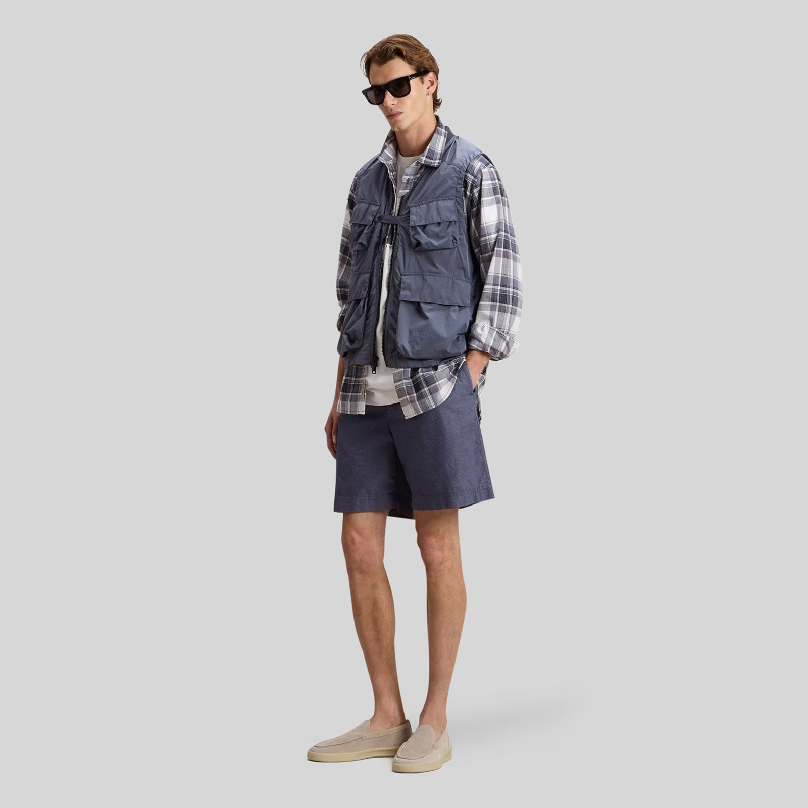 Washed Indigo Shorts - 5