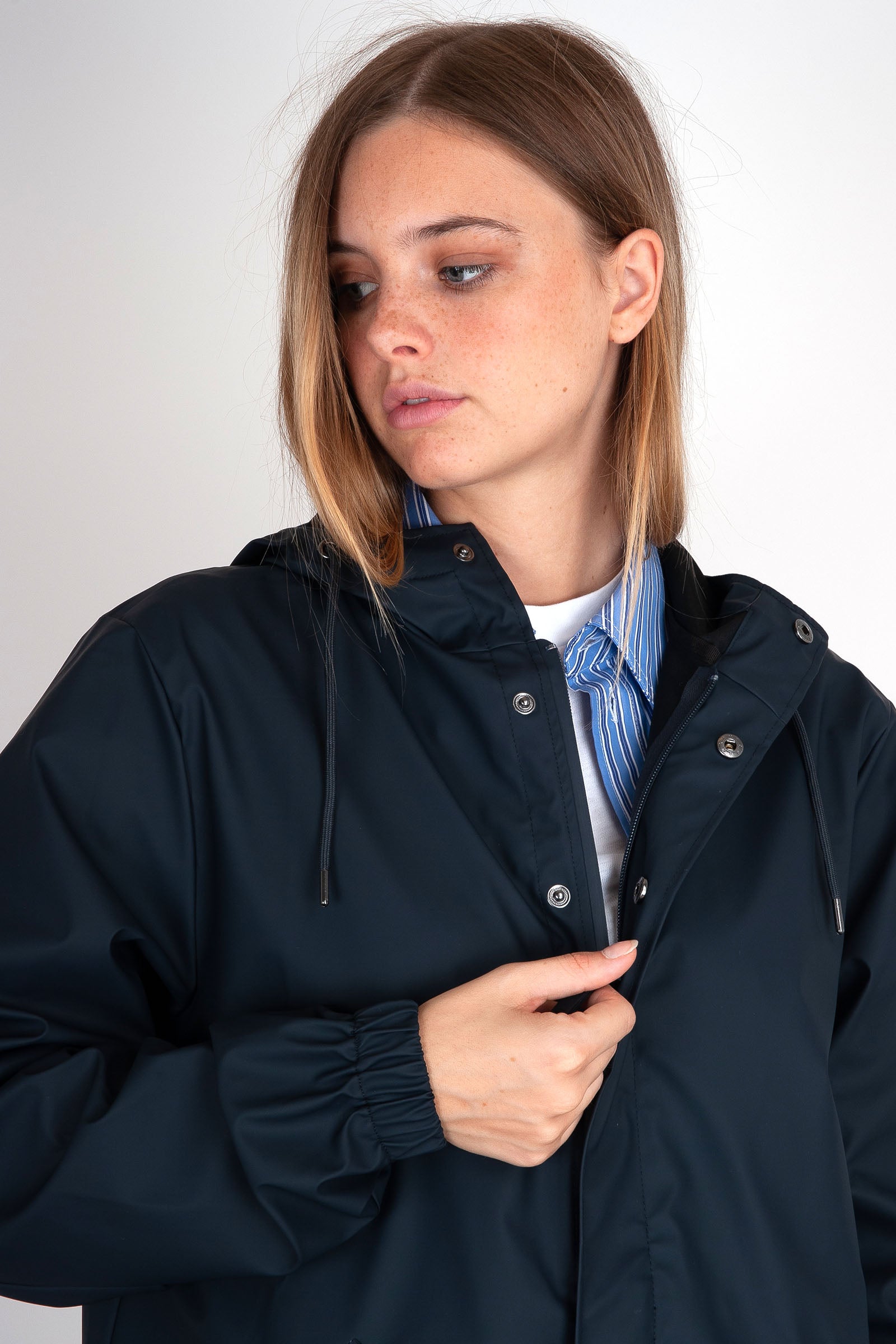 Rains Fishtail Jacket Blu Navy Donna - 6