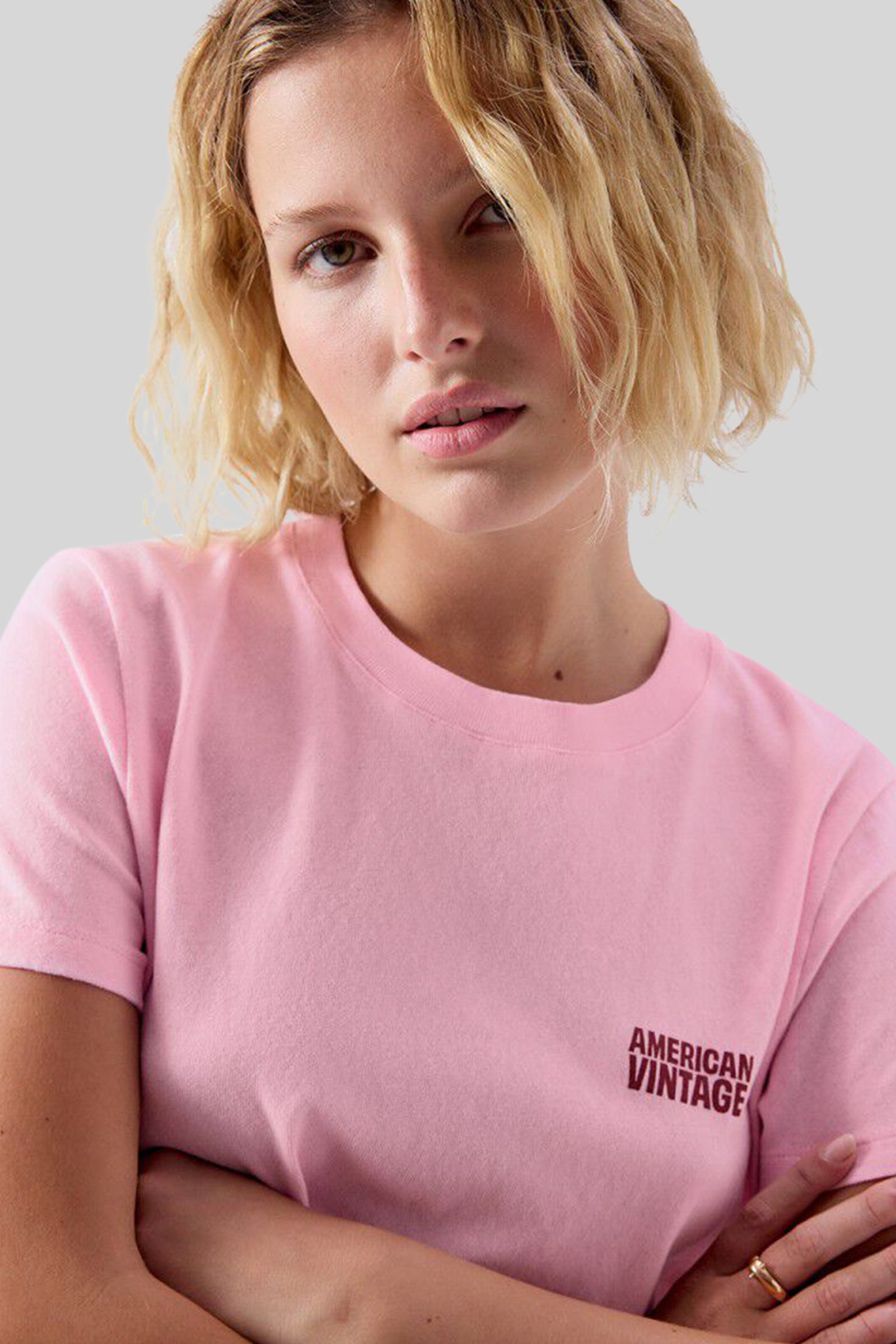 American Vintage T-shirt Ykobow Rosa Donna - 1