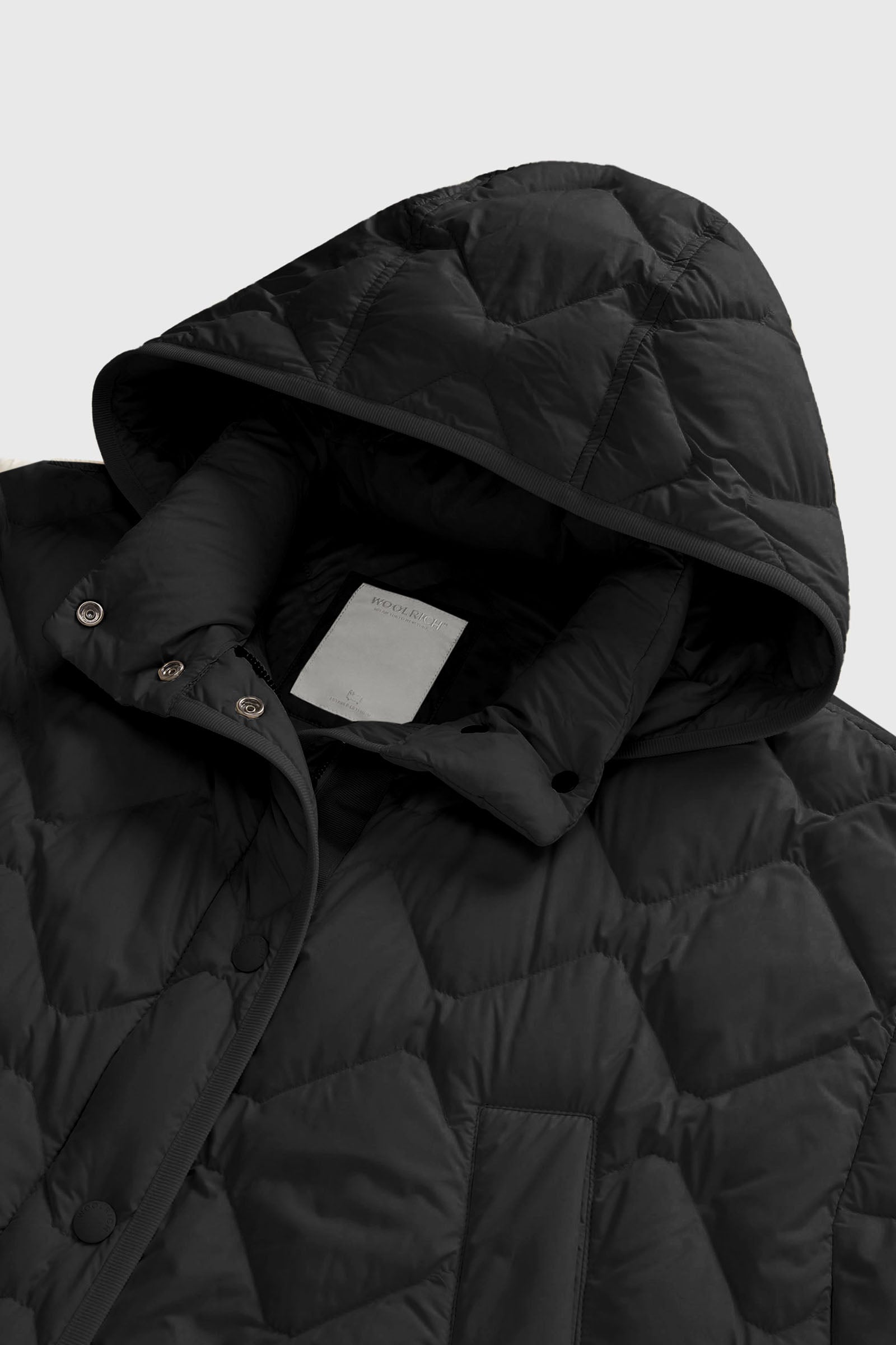 Woolrich Giacca A Mantella Heritage Con Cappuccio Removibile Nero Donna - 6