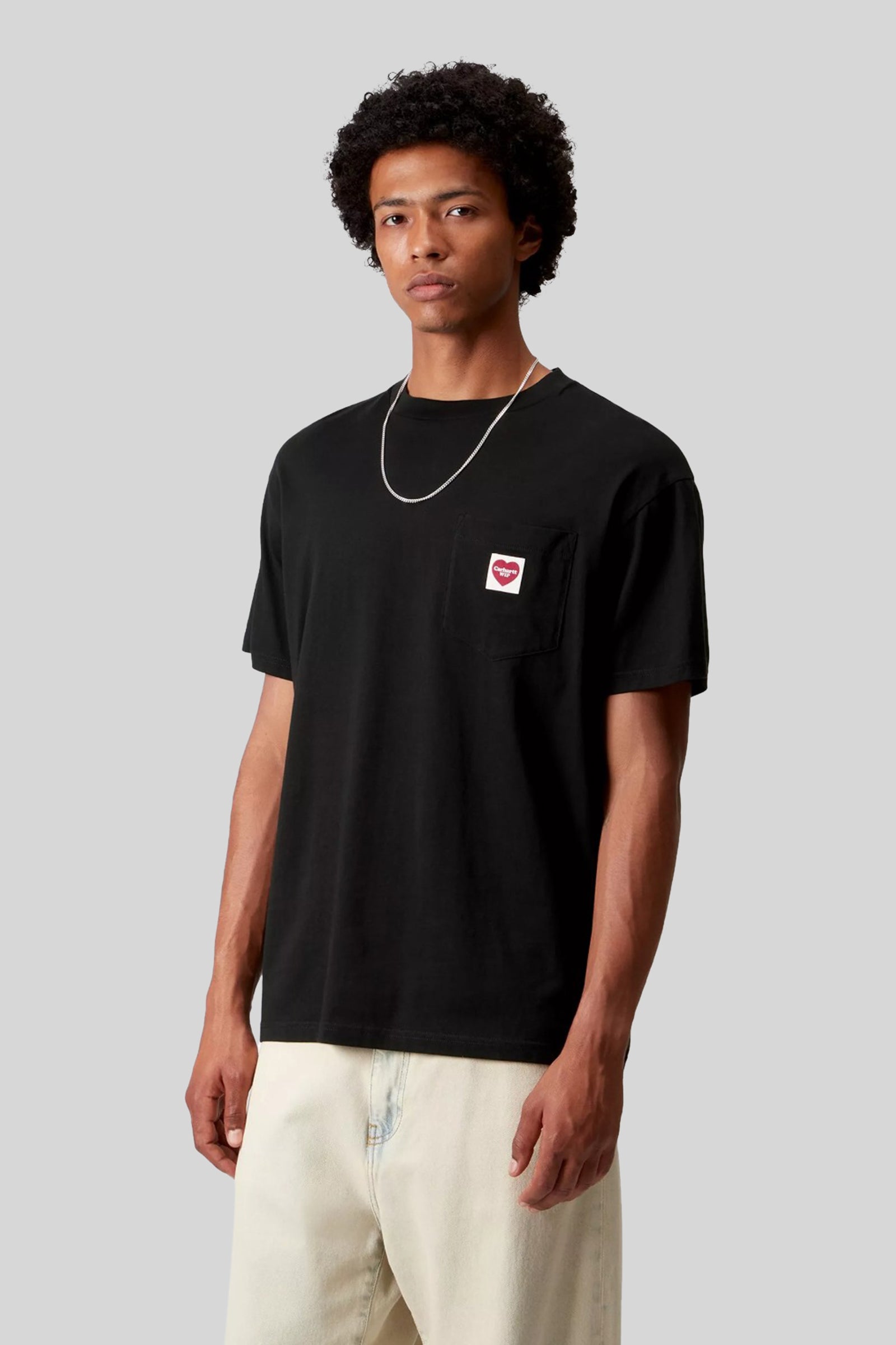 Carhartt Wip T-shirt Pocket Heart Nero Uomo - 1