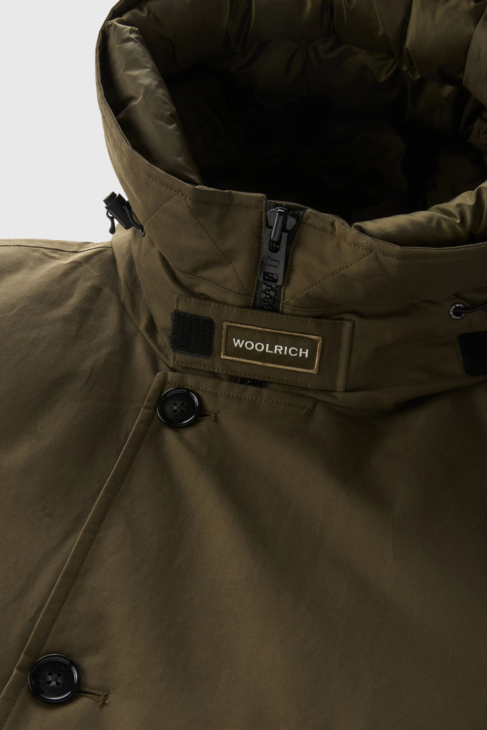 Woolrich Arctic Anorak In Ramar Cloth Verde Militare Uomo - 3