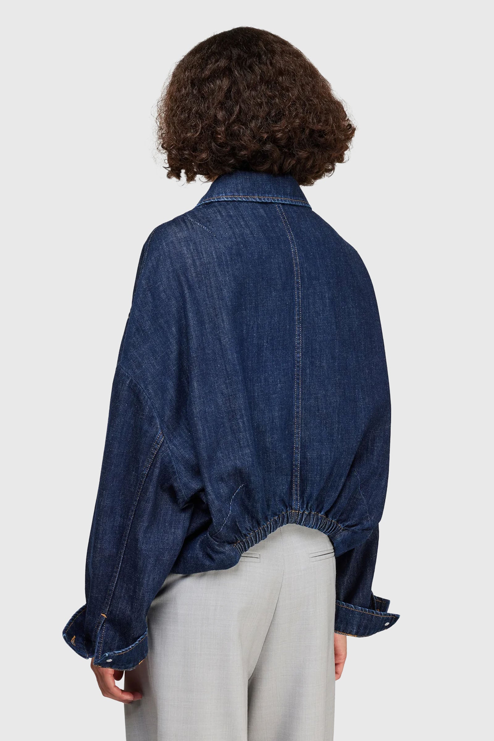 Semicouture Bomber In Denim Yves Blu Scuro Donna - 3