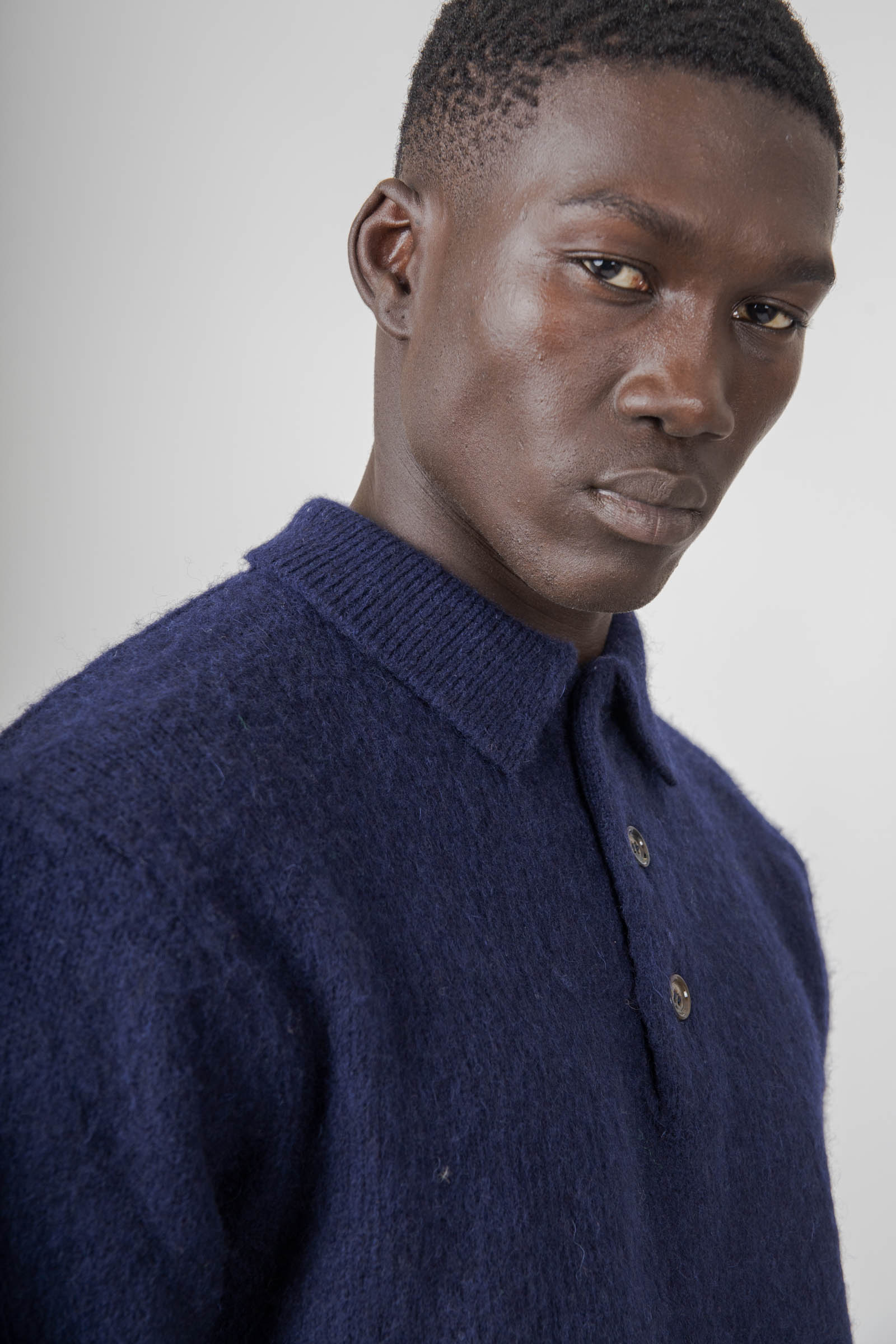 Aspesi Polo In Lana Shetland Blu Navy Uomo - 2