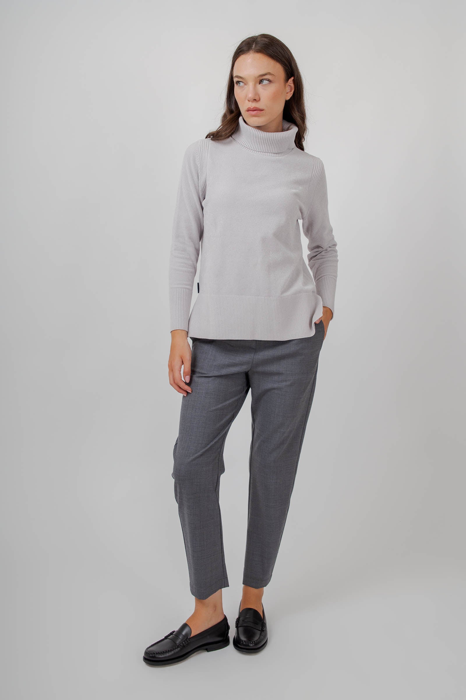 Velvet Vent Turtleneck Wom Sweater - 3
