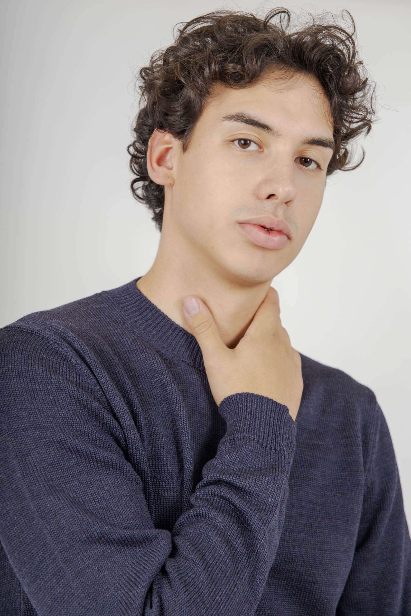 Roberto Collina Maglia Girocollo Blu Medio Uomo - 1