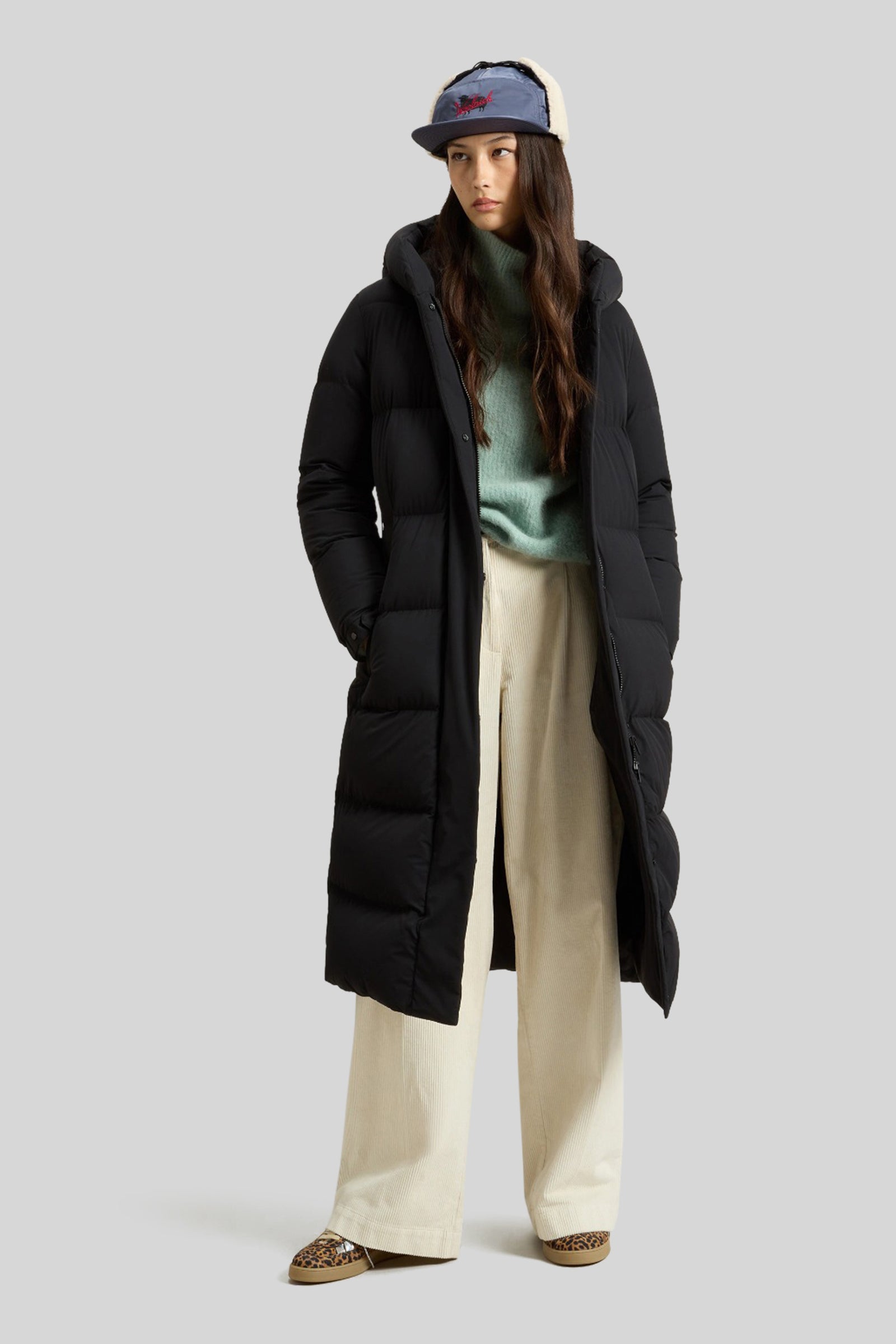 Woolrich Cloud Madison Long Coat Nero Donna - 7