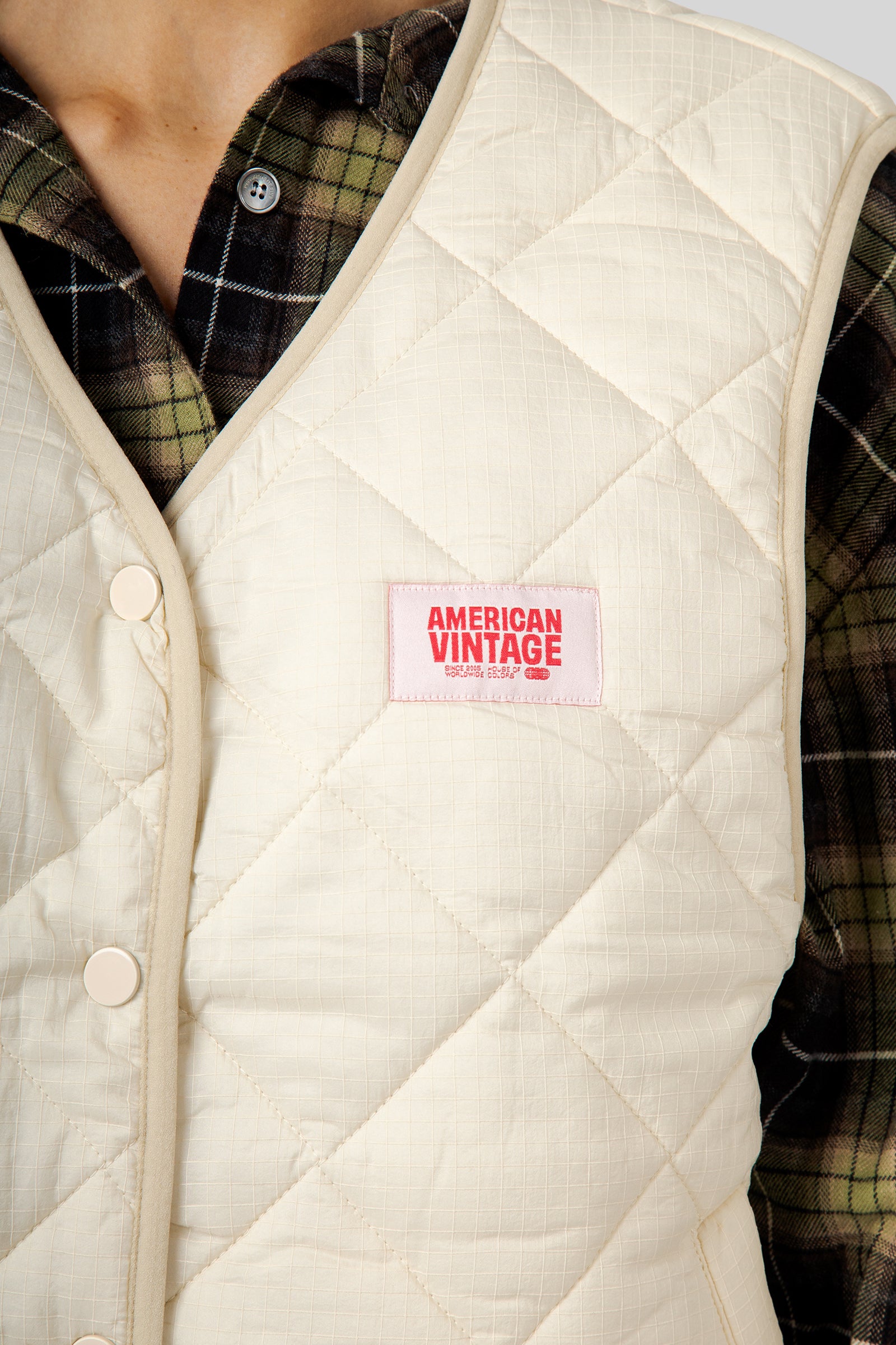 American Vintage Gilet Yupibam Crema Donna - 2