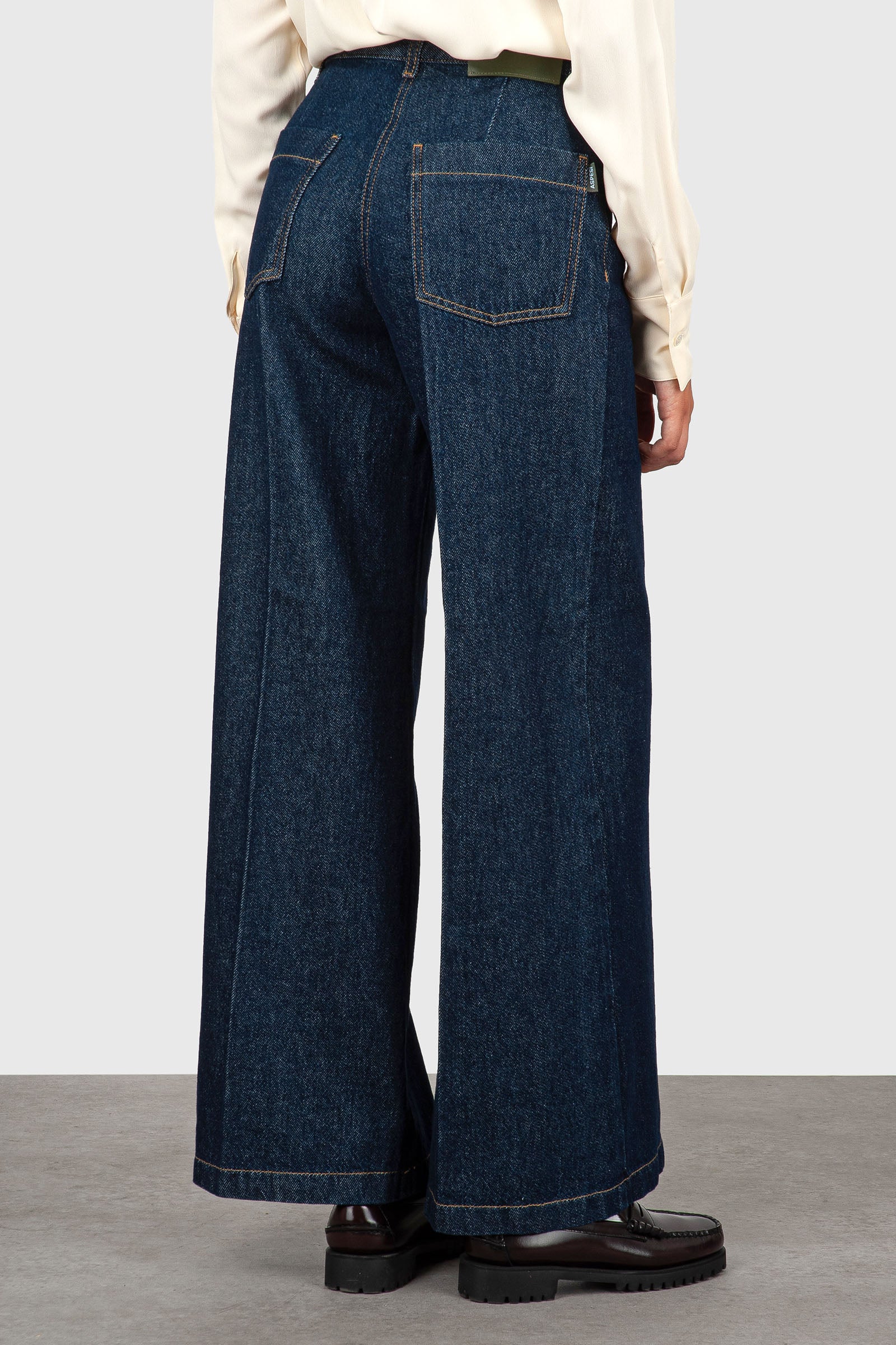 Aspesi Jeans Wide Leg Denim Scuro Donna - 2