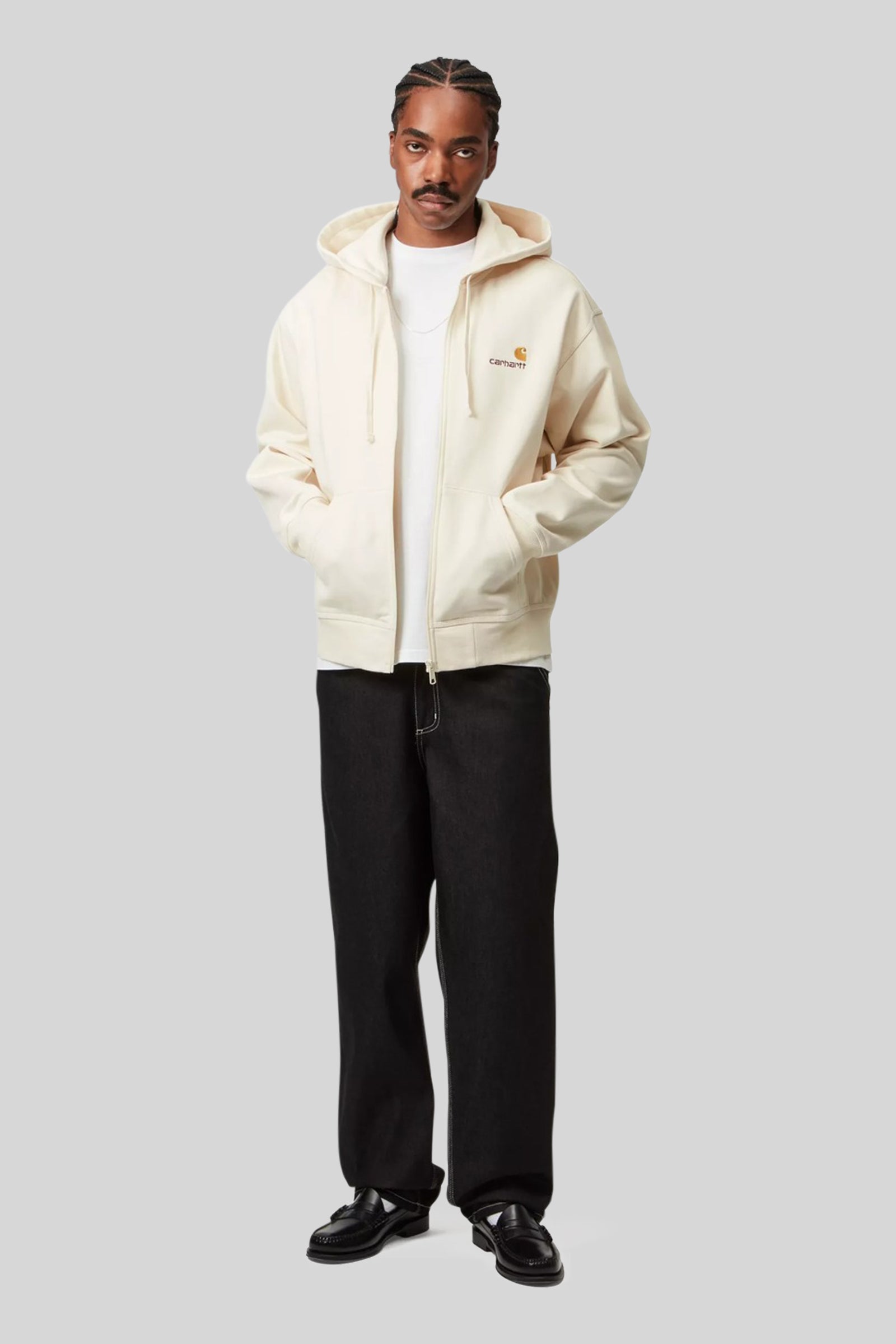 Carhartt Wip Hooded American Script Jacket Naturale Uomo - 2