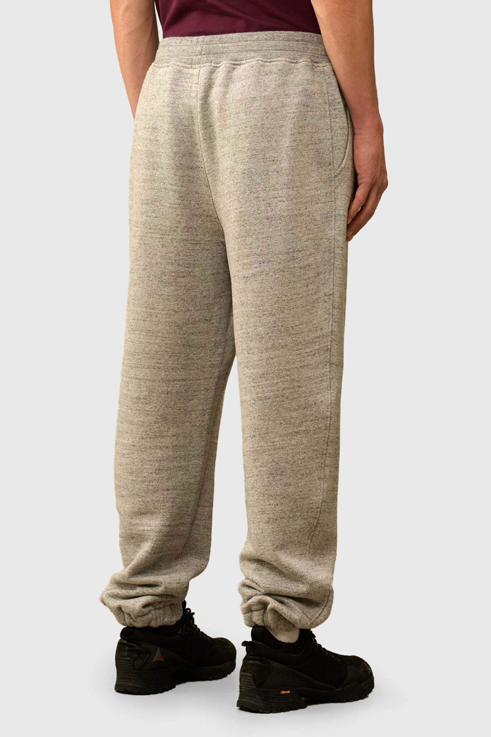 C.p. Company Pantalone Jogging In Melange Japanese Fleece Grigio Melange Uomo - 3