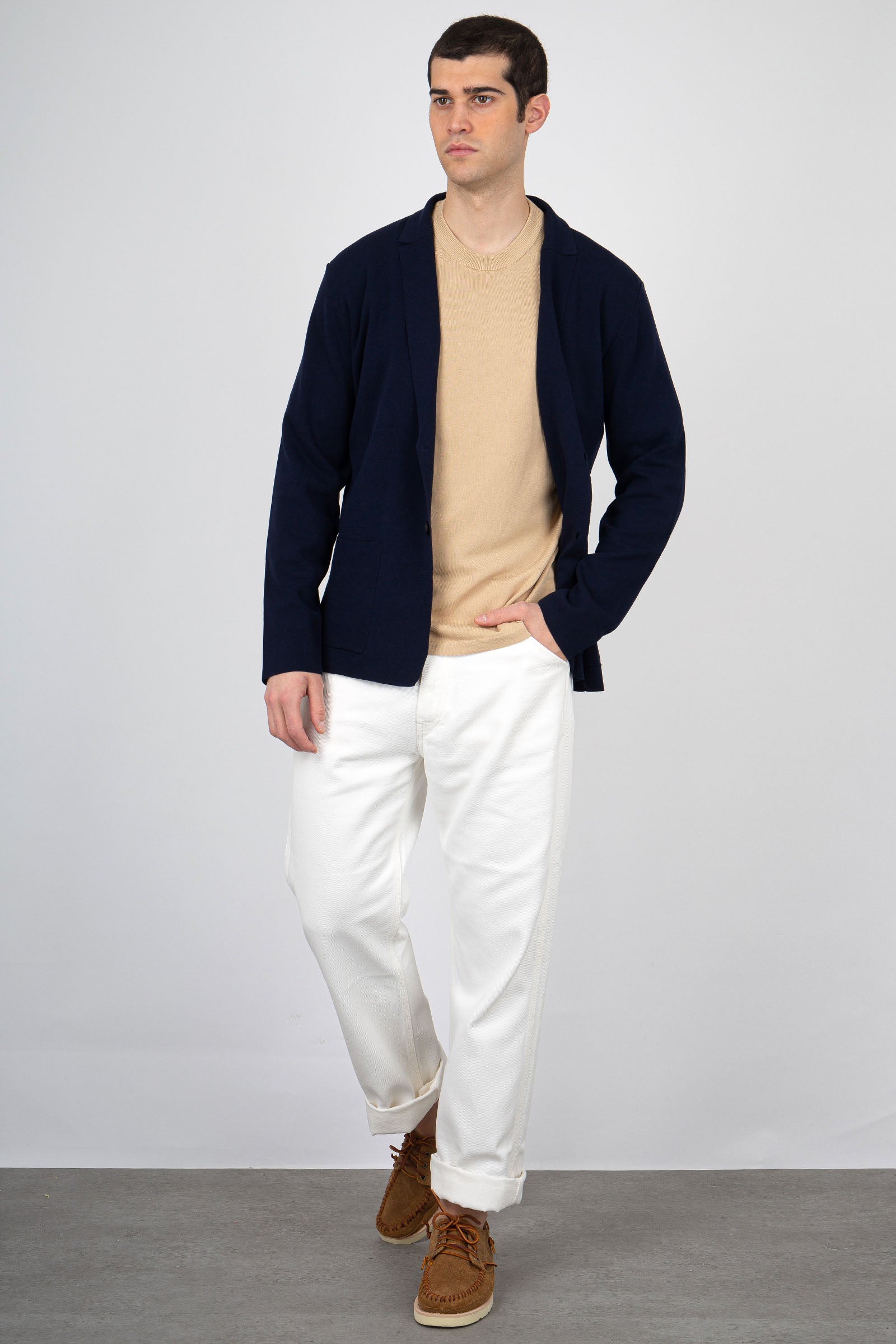 Roberto Collina Boxy Cotton Sweater Sand - 2