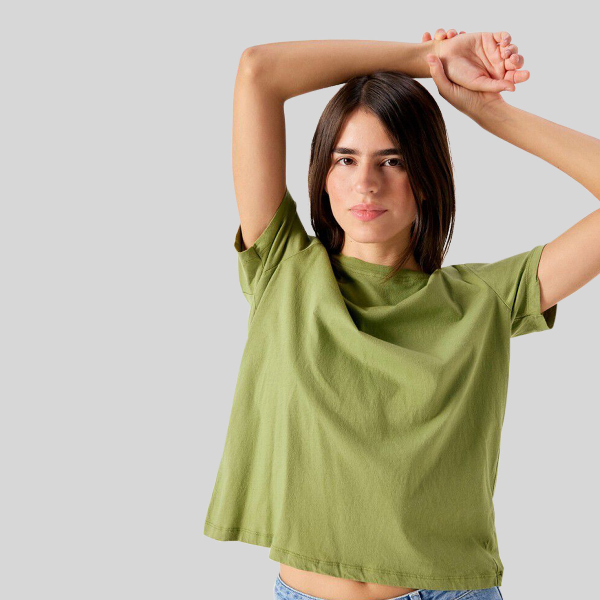 American Vintage T-shirt Apoly Verde Donna - 3