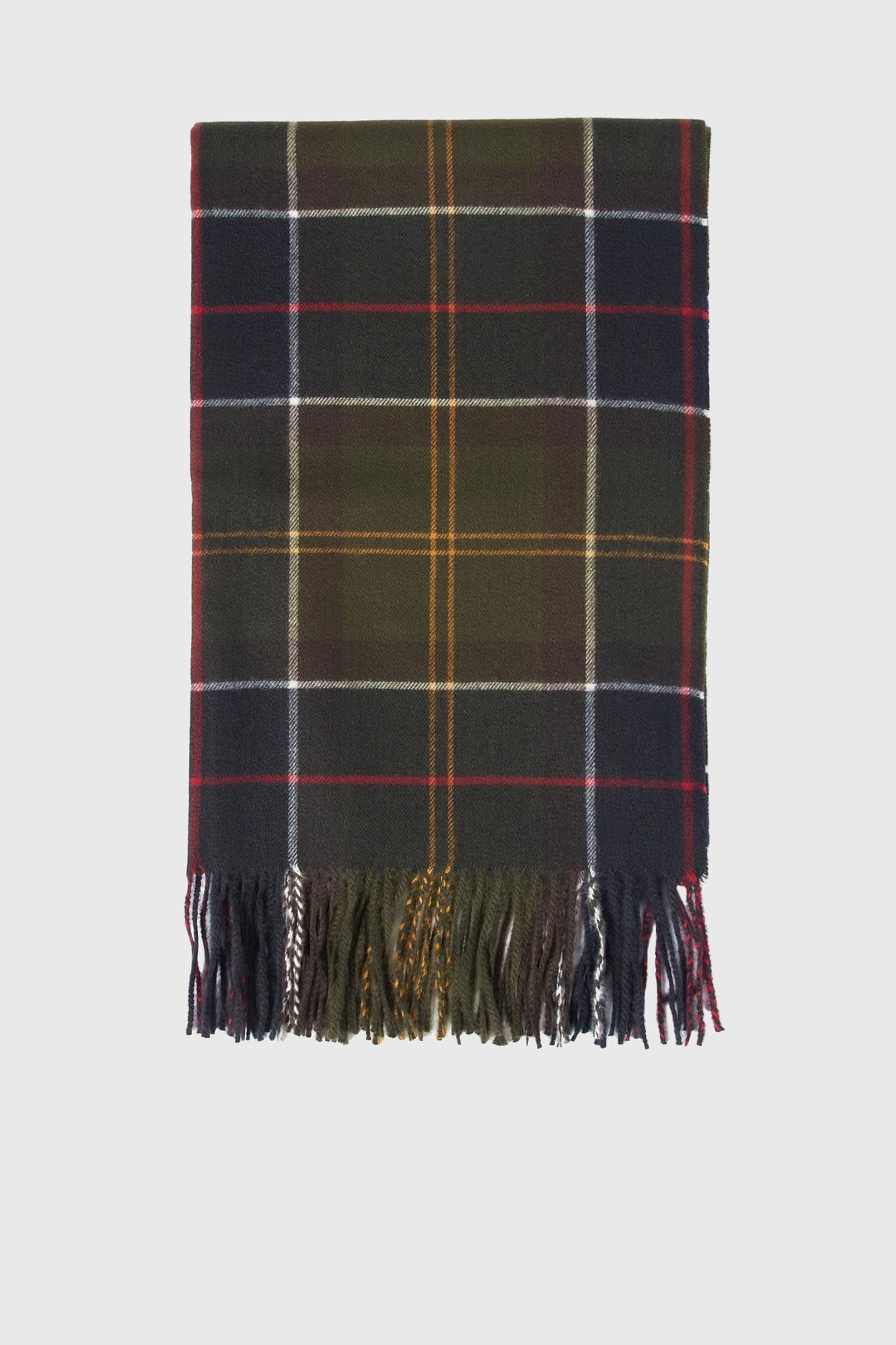 Barbour Sciarpa Stanway Tartan Verde Unisex - 1